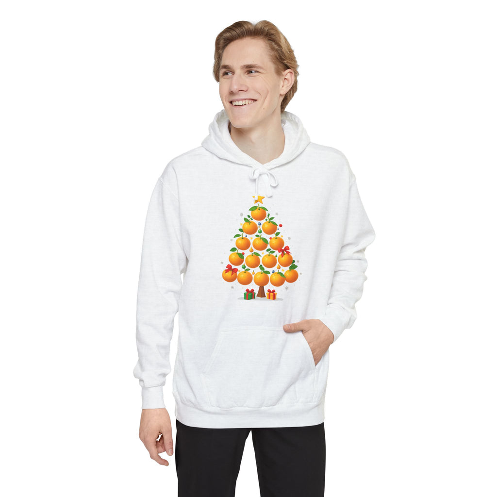 Orange Christmas Tree Hoodie — Festive Citrus Holiday Sweatshirt