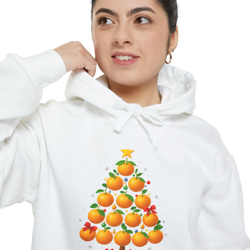 Orange Christmas Tree Hoodie — Festive Citrus Holiday Sweatshirt