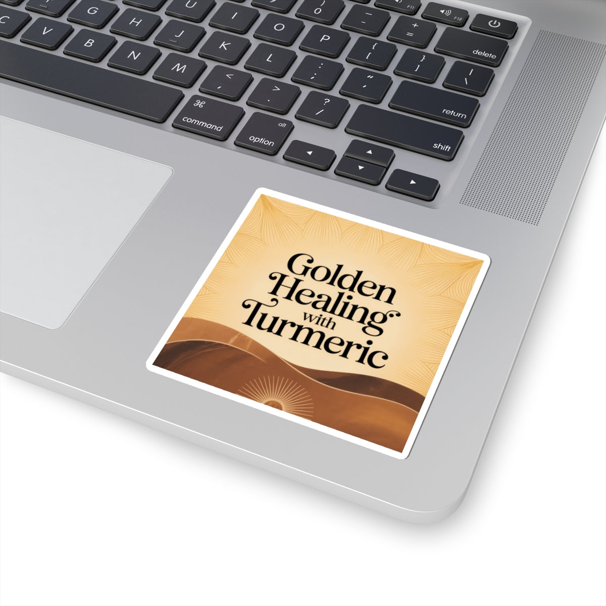 Golden Healing Turmeric Stickers | Wellness Decor, Laptop Stickers, Gift for Health Enthusiasts, Boho Aesthetic, Holistic Living