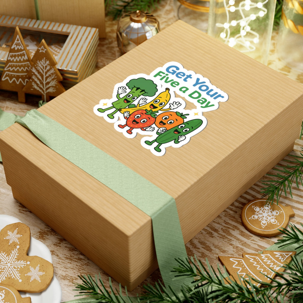 Get Your Five a Day Sticker — Cute Fruit & Veggie Kiss-Cut Sticker