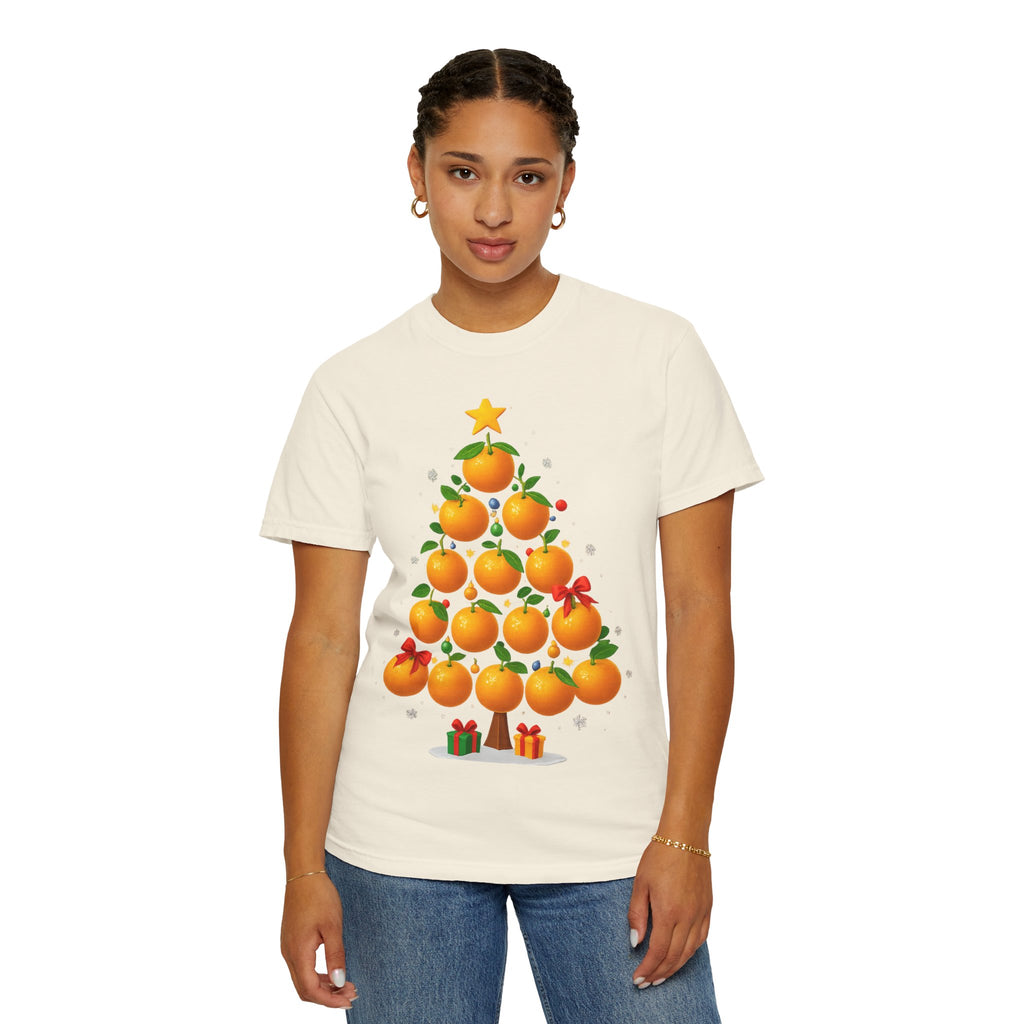 Orange Christmas Tree T-Shirt — Festive Citrus Holiday Tee