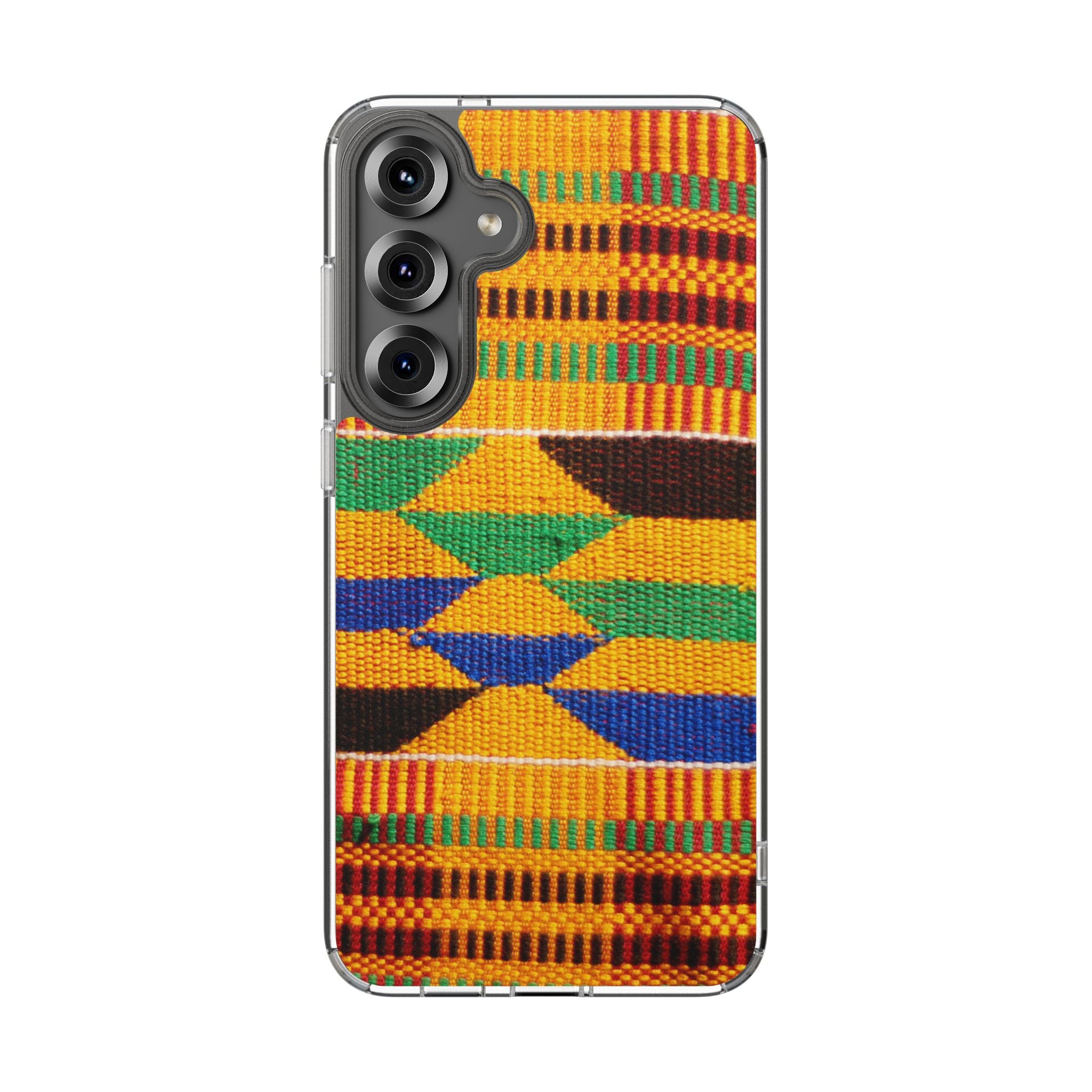 Kente Pattern Clear Impact-Resistant Phone Case