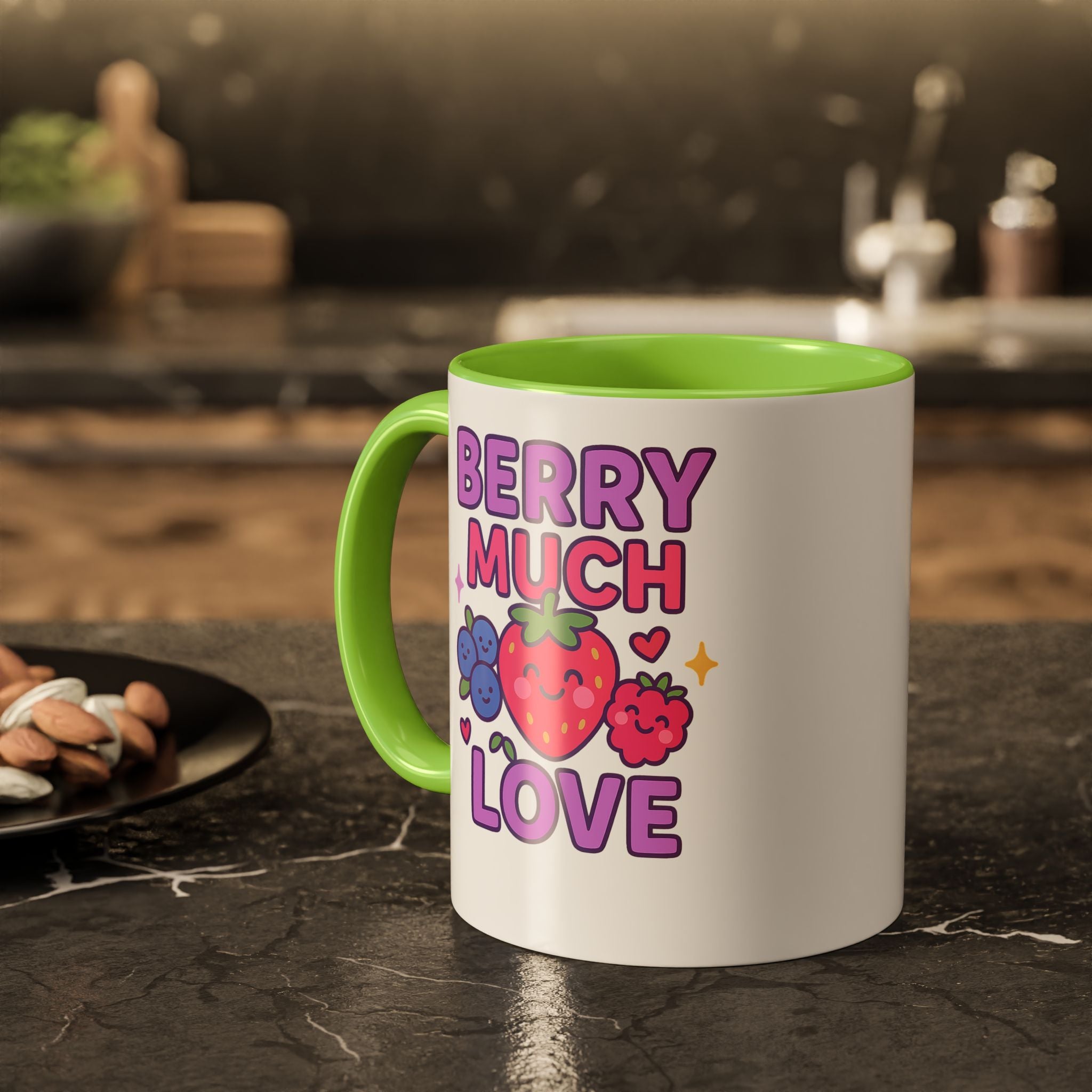 Berry Much Love Mug — Cute Fruit Cartoon Coffee Cup (11oz & 15oz)
