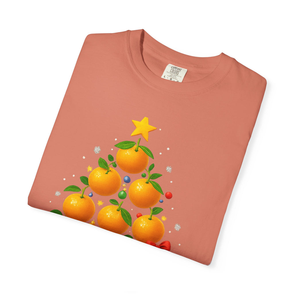 Orange Christmas Tree T-Shirt — Festive Citrus Holiday Tee