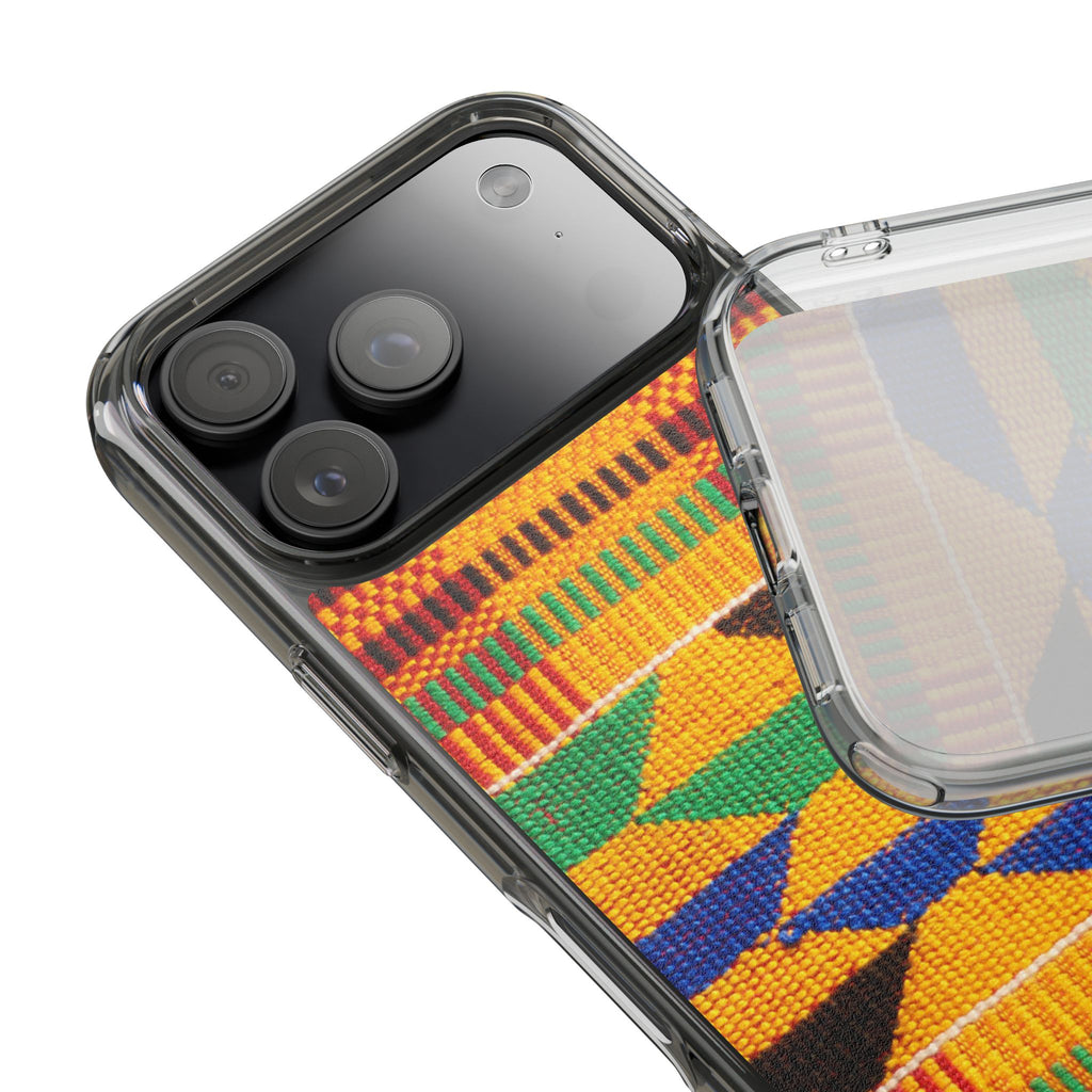 Kente Pattern Clear Impact-Resistant Phone Case
