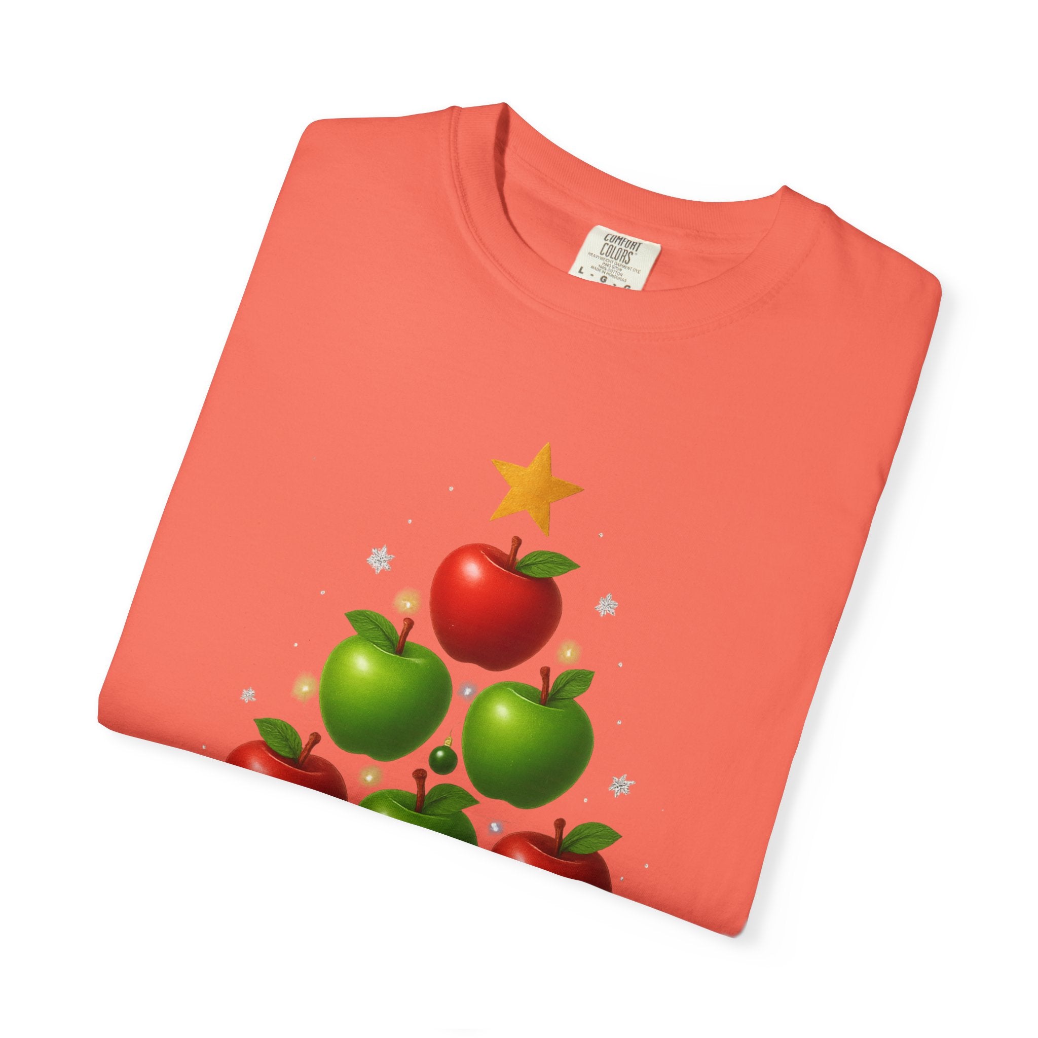 Apple Christmas Tree T-Shirt — Holiday Fruit Tree Graphic Tee