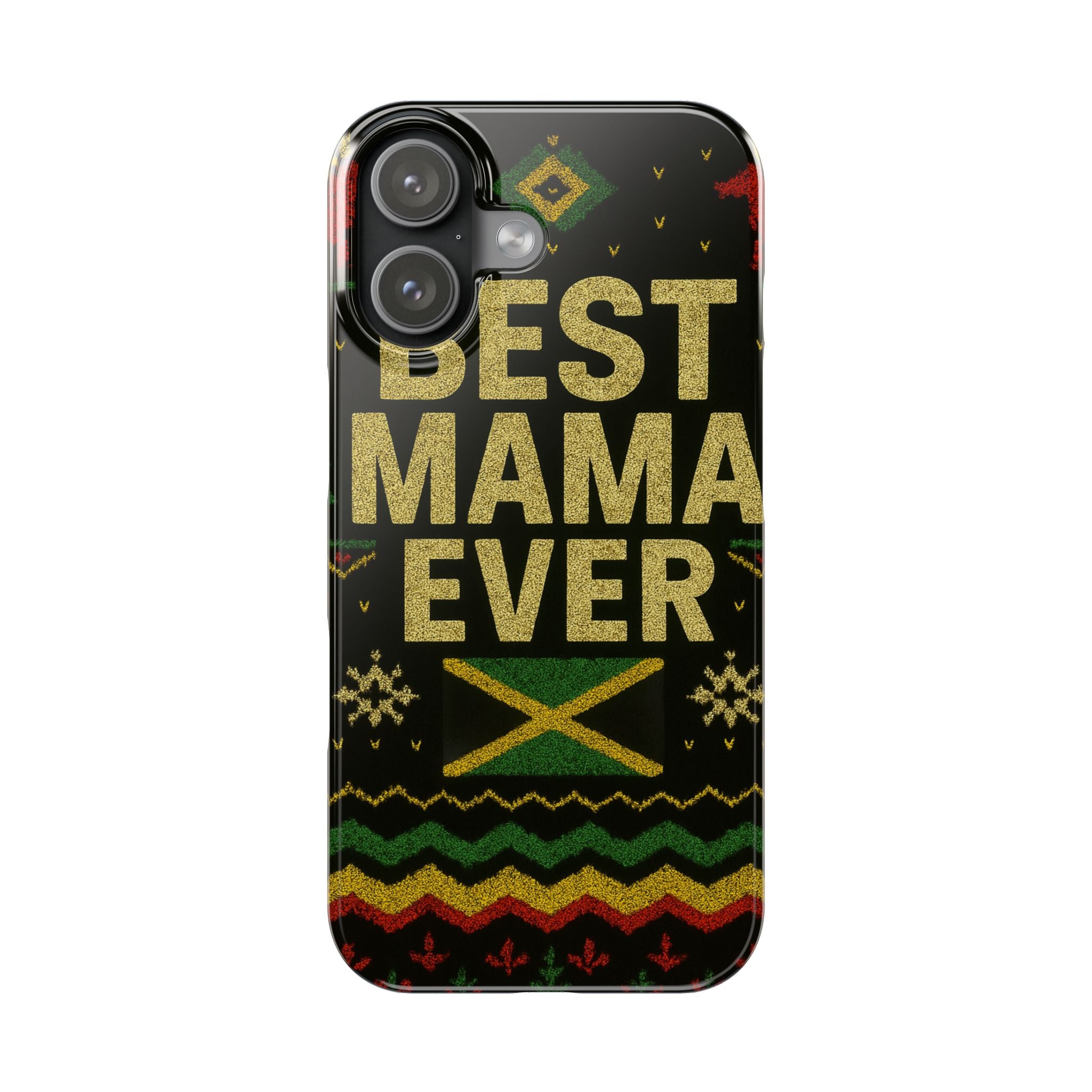 Slim Phone Case — 'Best Mama Ever' Jamaican Reggae Pattern