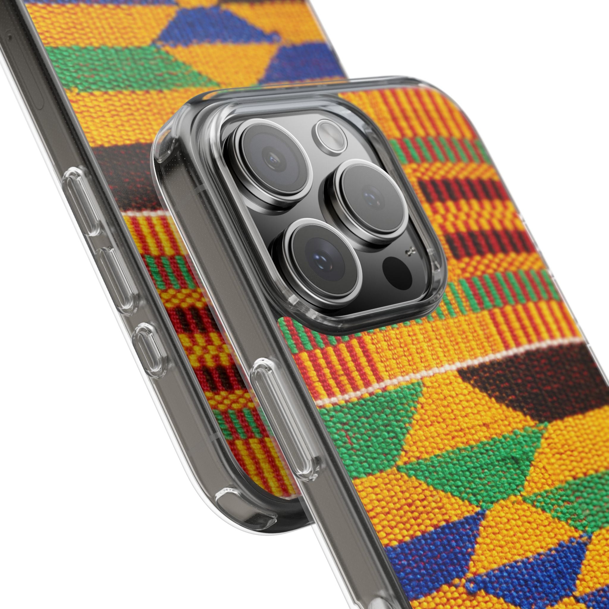 Kente Pattern Clear Impact-Resistant Phone Case