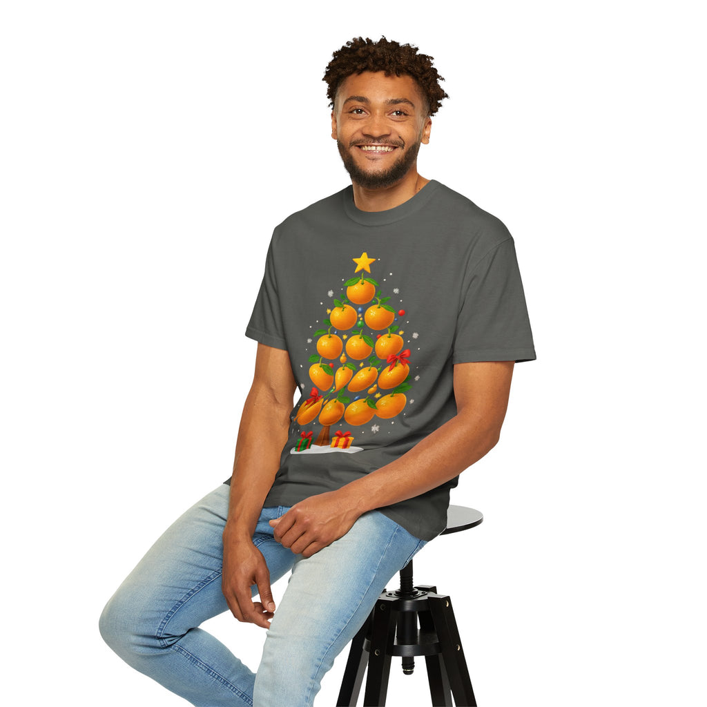 Orange Christmas Tree T-Shirt — Festive Citrus Holiday Tee