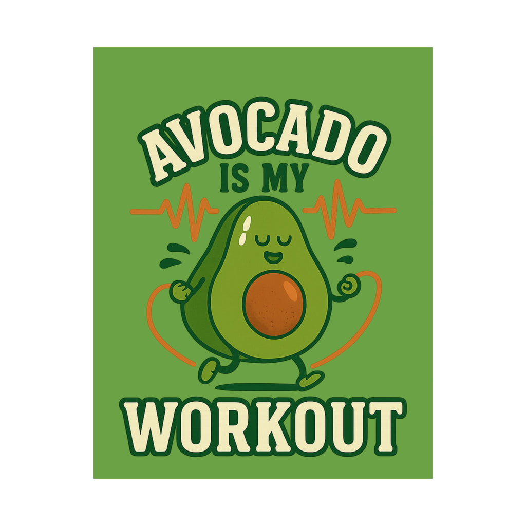 Avocado Workout Matte Vertical Poster, Funny Wall Art, Fitness Decor, Avocado Lover Gift, Gym Motivation, Quirky Home Decor