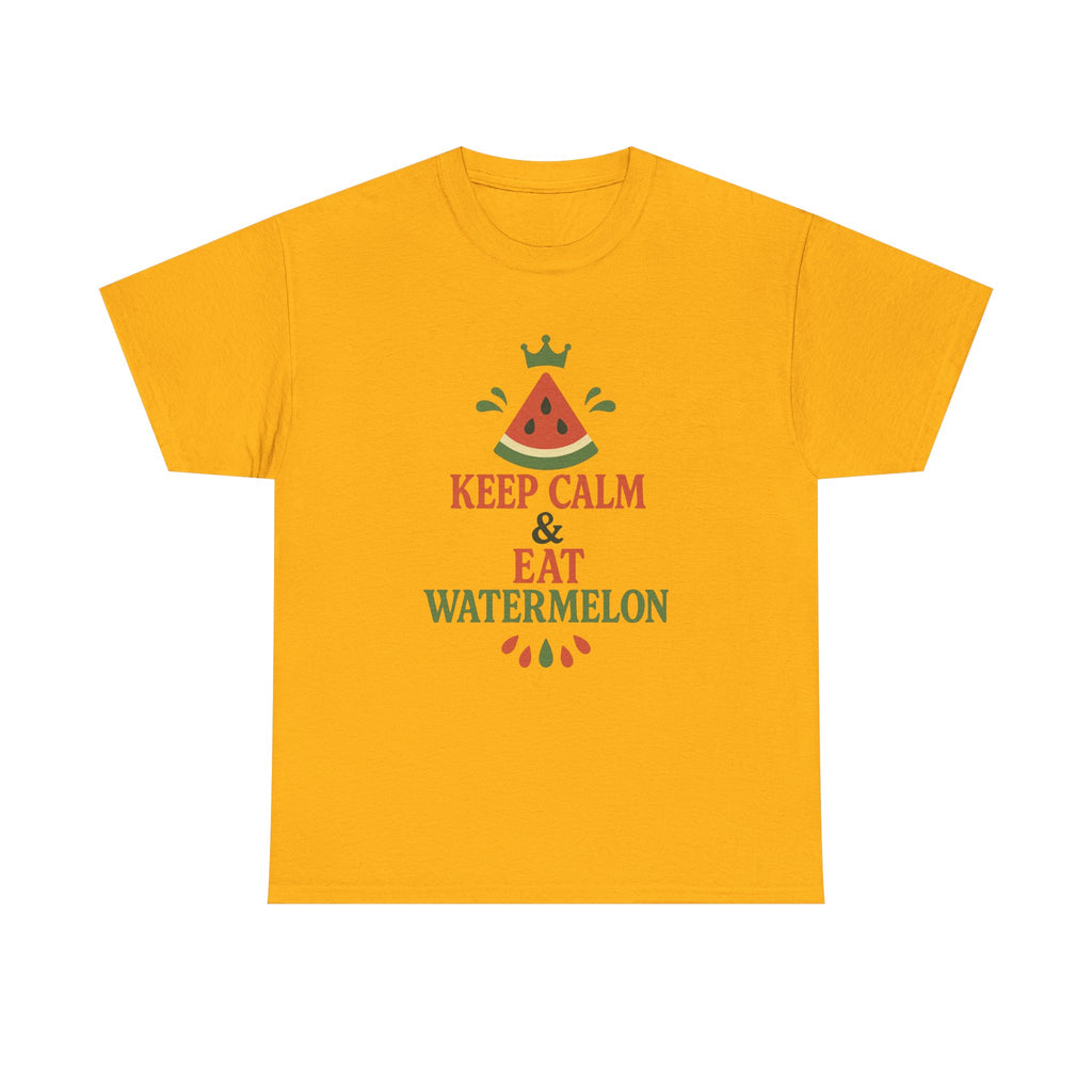 Keep Calm Watermelon Tee, Summer Shirt, Funny Graphic Tee, Relaxed Fit T-Shirt, Gifts for Food Lovers, Fun Casual Wear