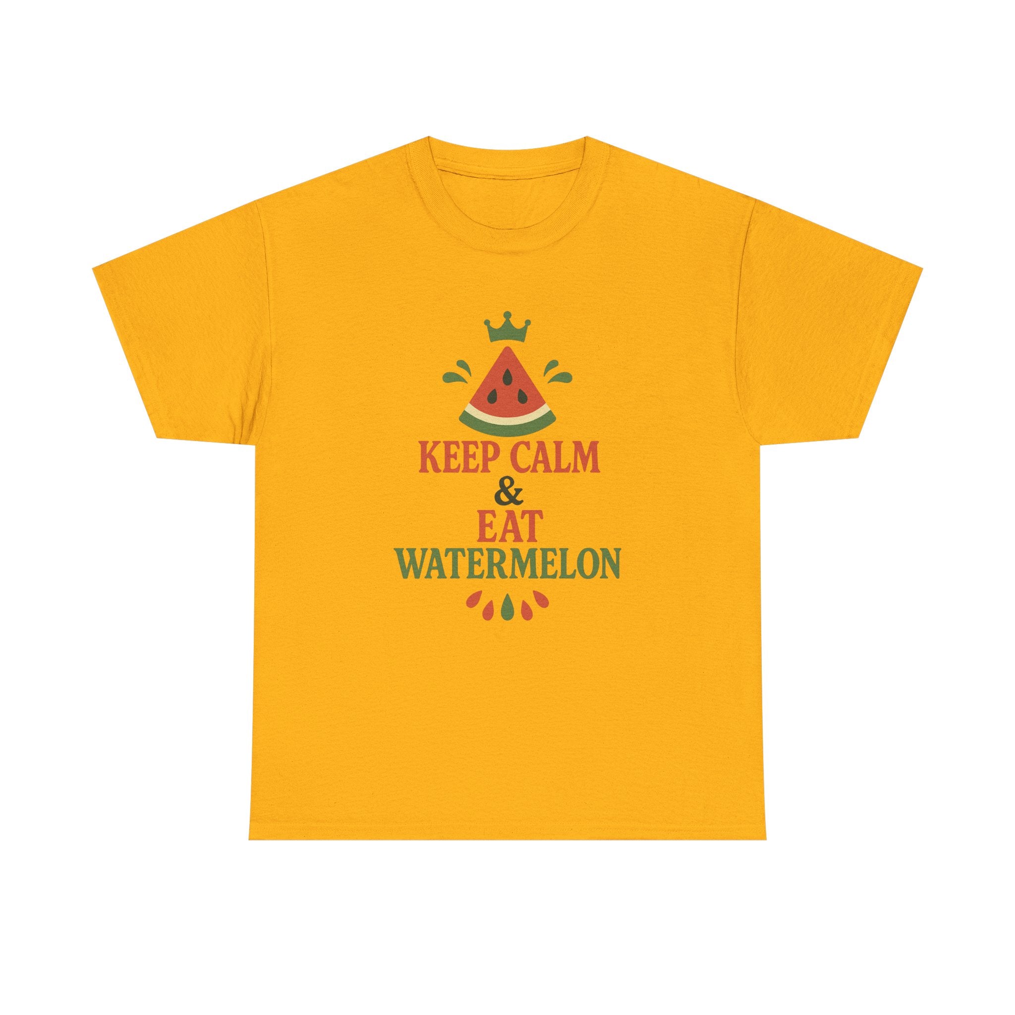 Keep Calm Watermelon Tee, Summer Shirt, Funny Graphic Tee, Relaxed Fit T-Shirt, Gifts for Food Lovers, Fun Casual Wear