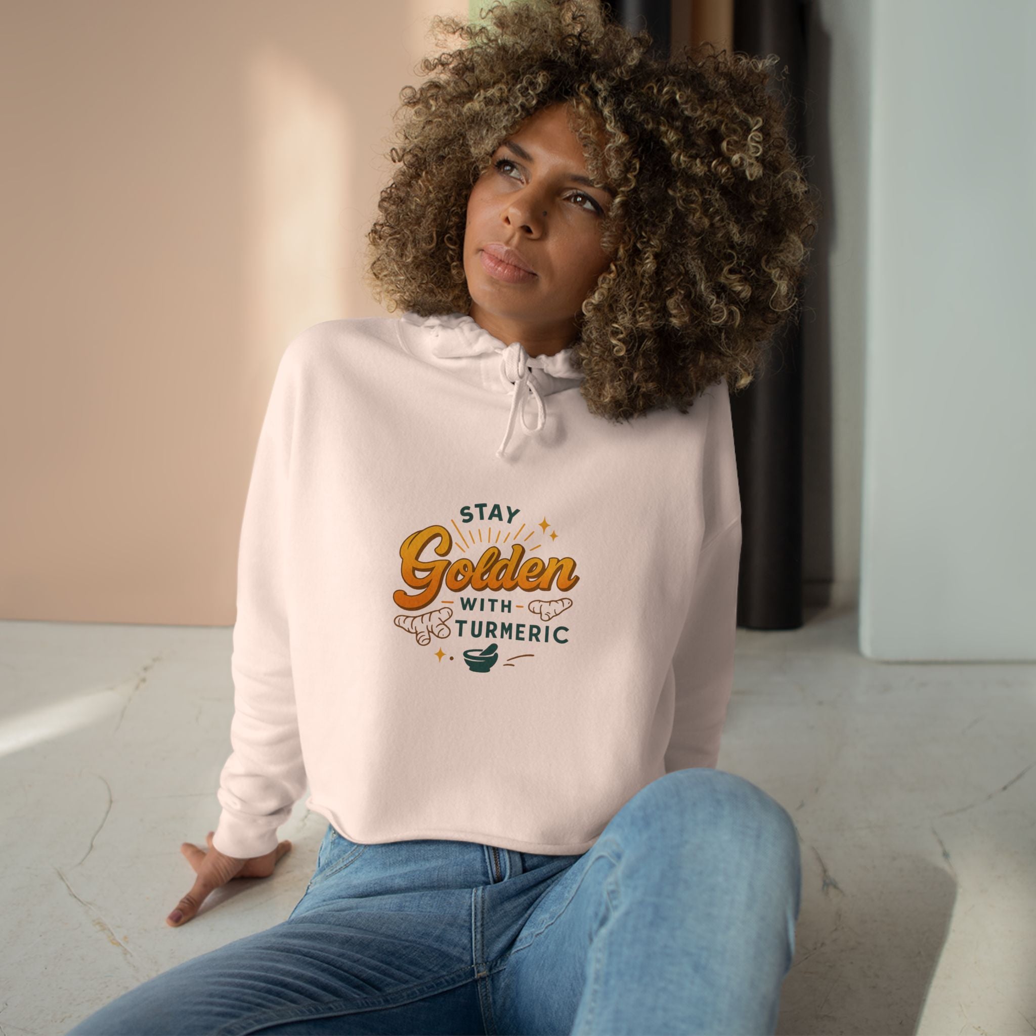 Stay Golden Crop Hoodie - Inspirational Gift for Health Enthusiasts, Trendy Activewear, Summer Fashion, Wellness Reminder, Gift for Friends