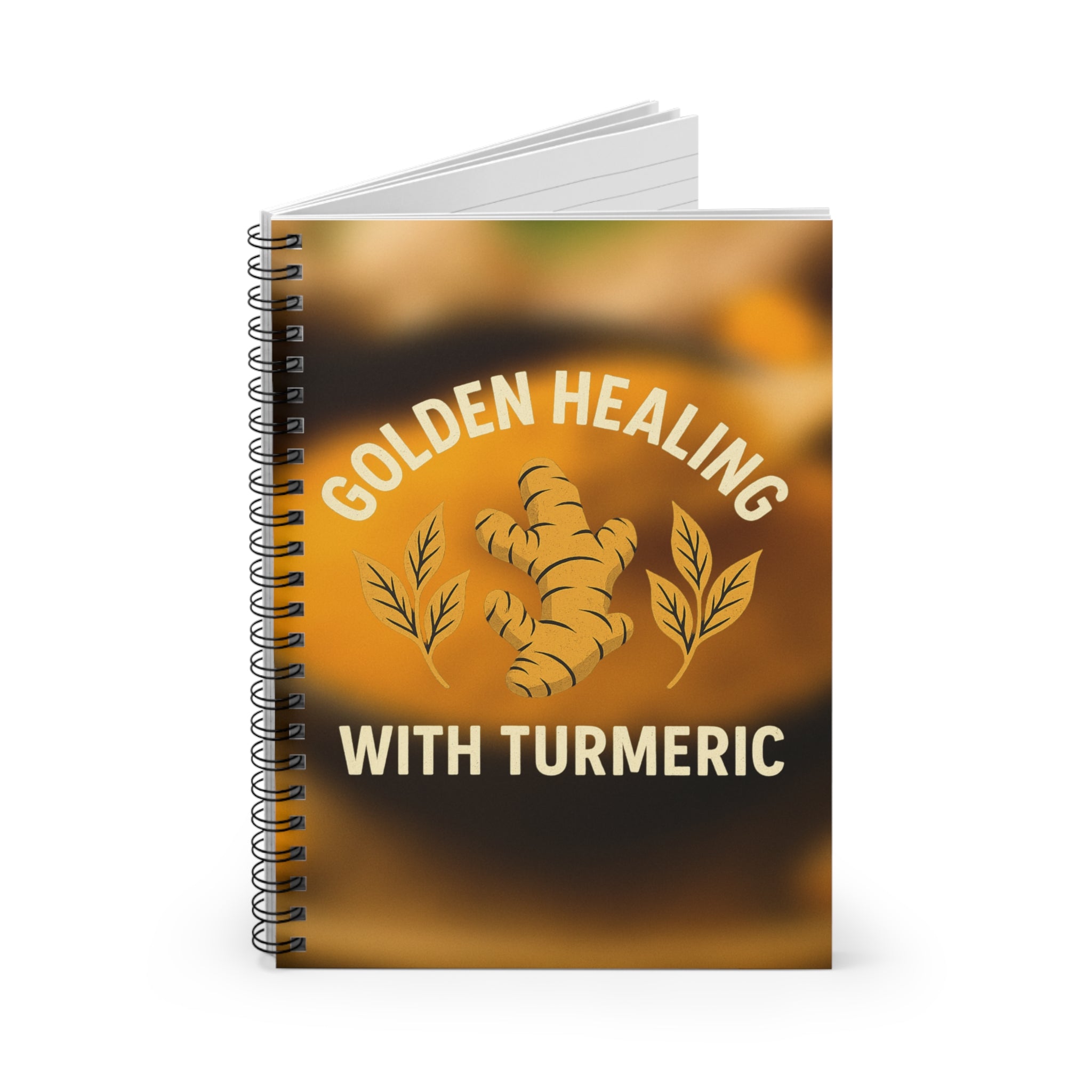 Golden Healing Turmeric Notebook - Wellness Journal, Gift for Herbalists, Spa & Self-Care, Healing Recipes, Wellness Planner
