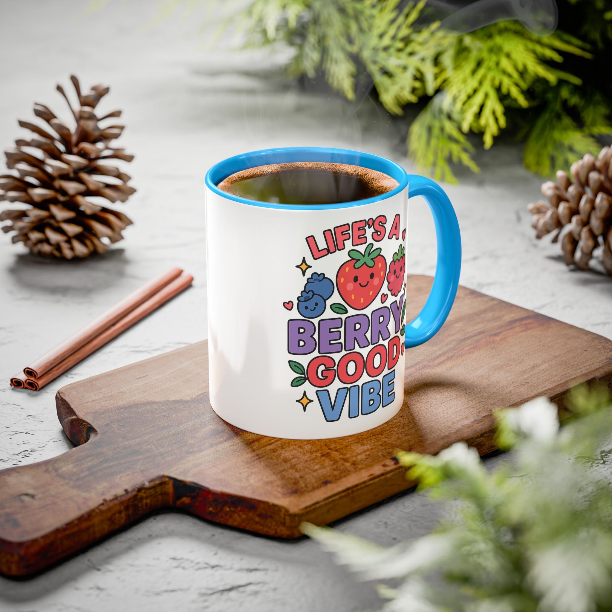 Berry Good Vibe Mug — Cute Fruit Illustration Coffee Cup (11oz & 15oz)