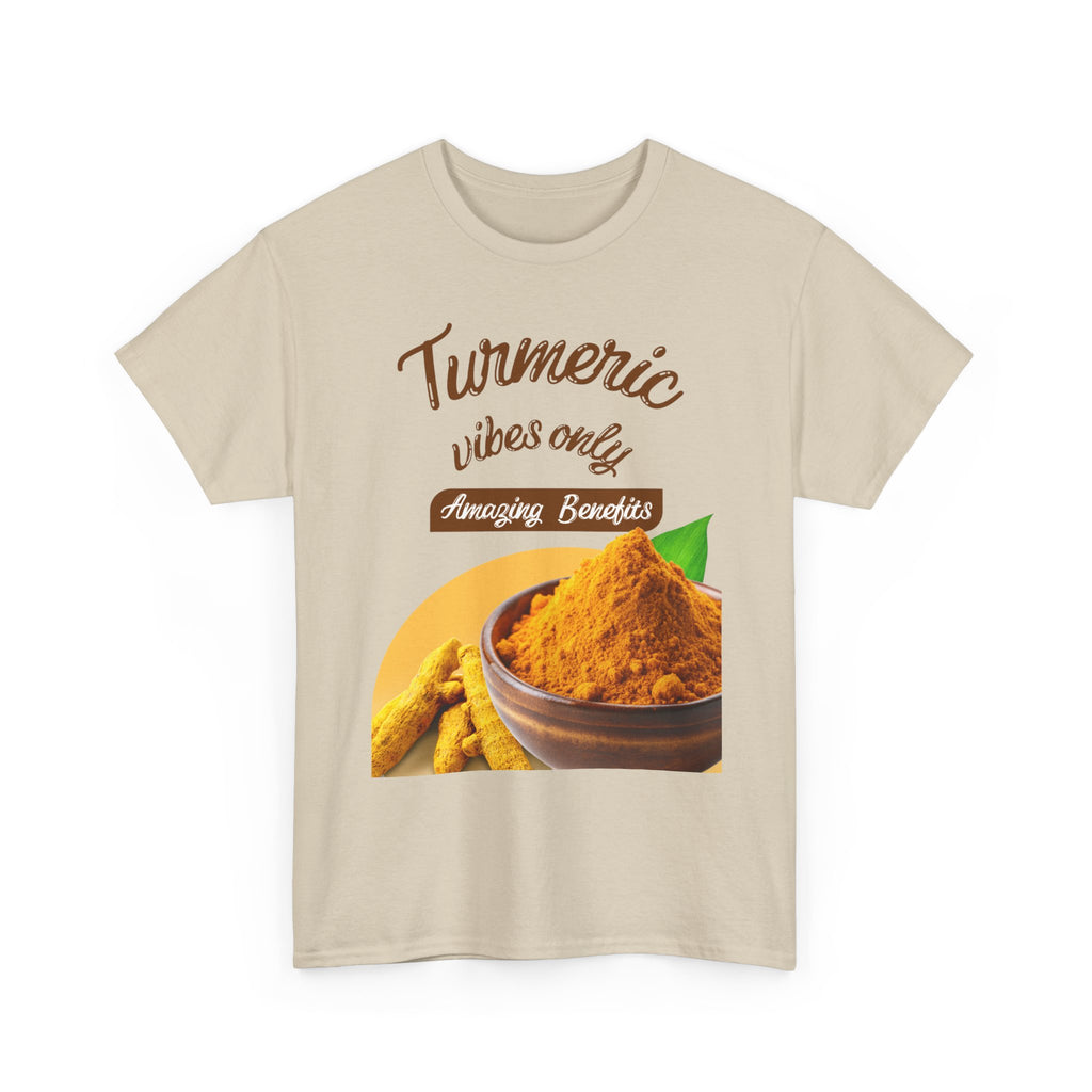 Turmeric Vibes Only Tee, Relaxed Unisex Cotton Shirt for Wellness Lovers, Great for Gifts, Health & Wellness Events, Casual Everyday Wear