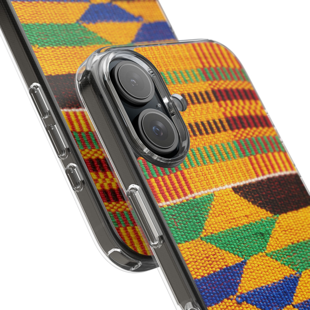 Kente Pattern Clear Impact-Resistant Phone Case