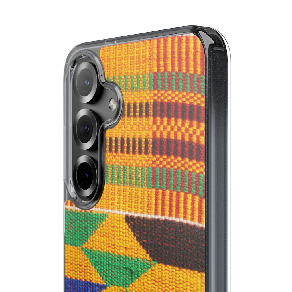 Kente Pattern Clear Impact-Resistant Phone Case
