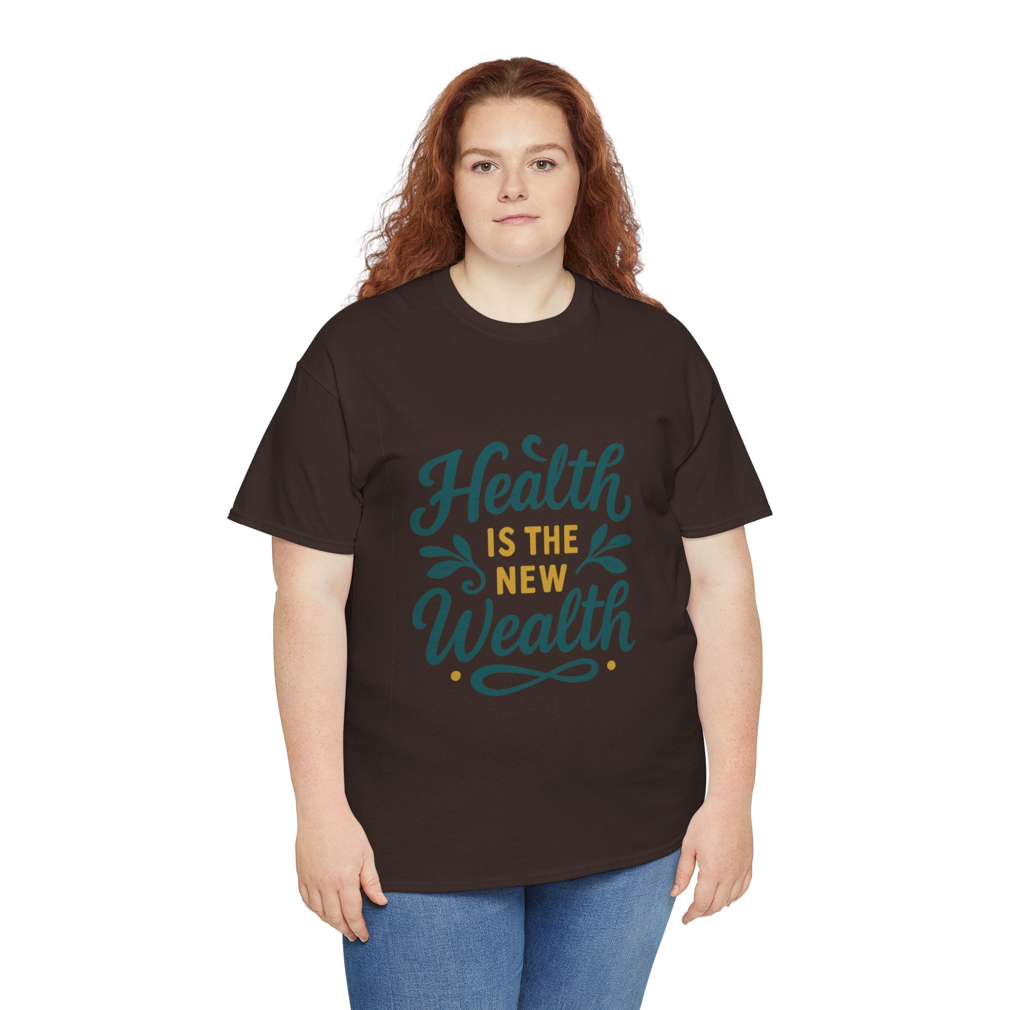 Health is the New Wealth Unisex Heavy Cotton Tee, Motivational T-Shirt, Wellness Gift, Inspirational Apparel, Casual Wear