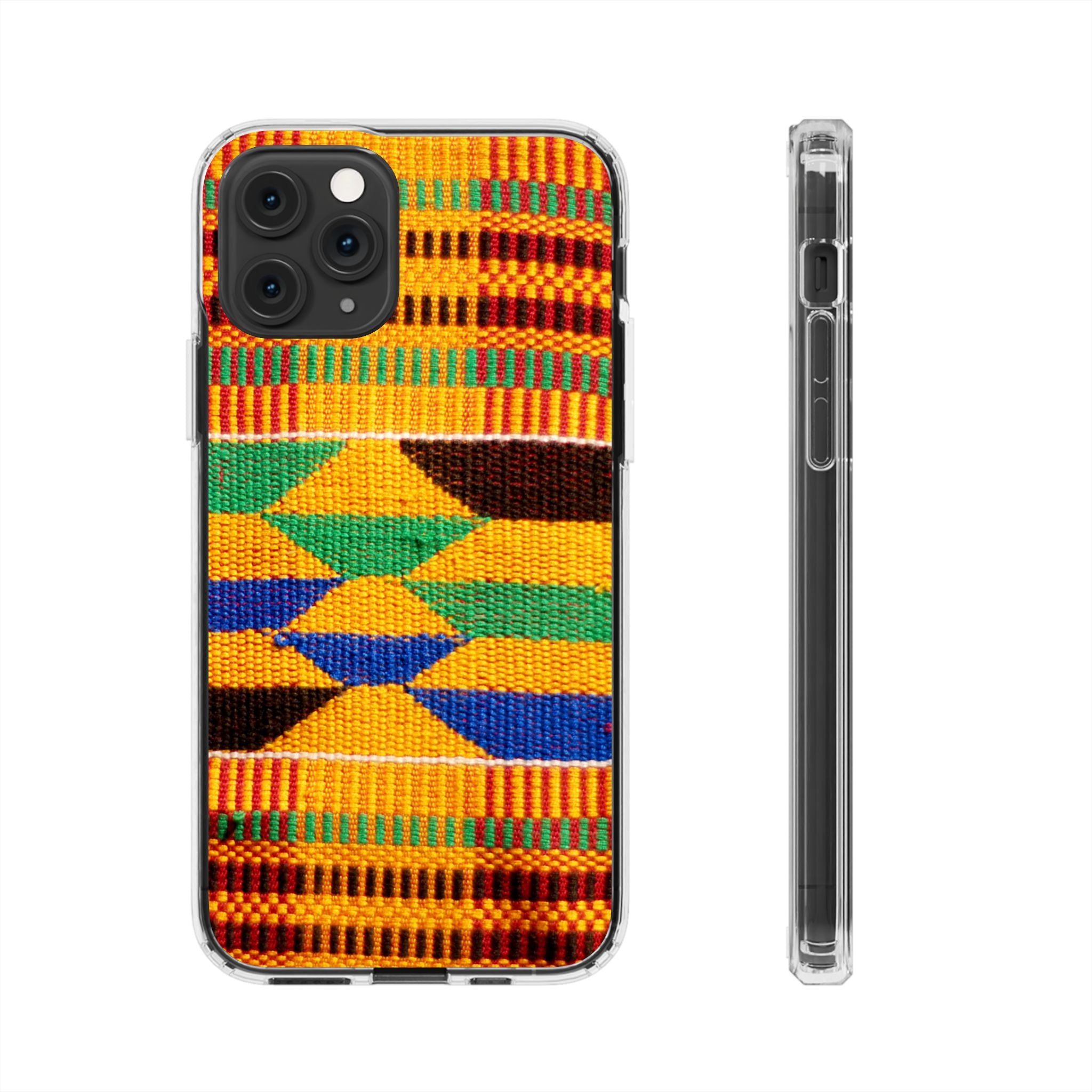 Kente Pattern Clear Impact-Resistant Phone Case