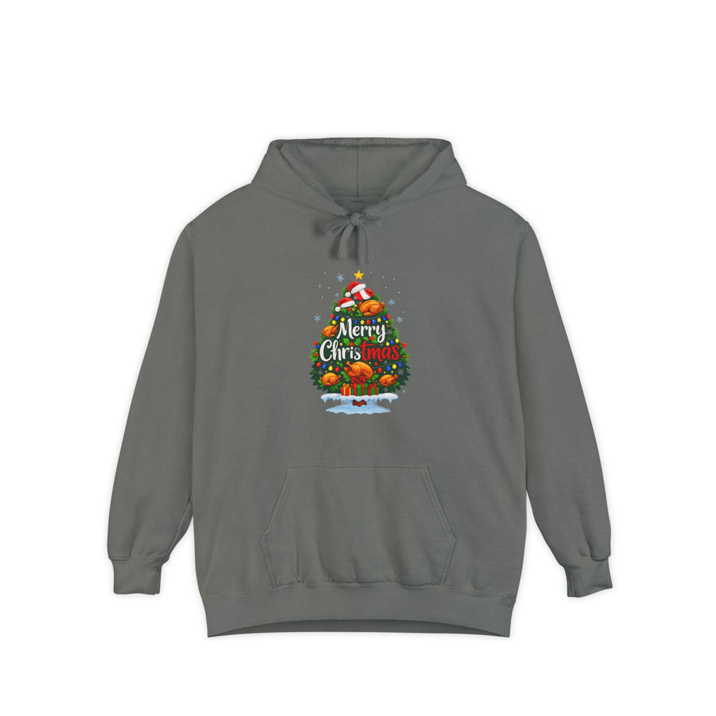 Christmas Tree Graphic Hoodie — "Merry Christmas" Holiday Sweatshirt