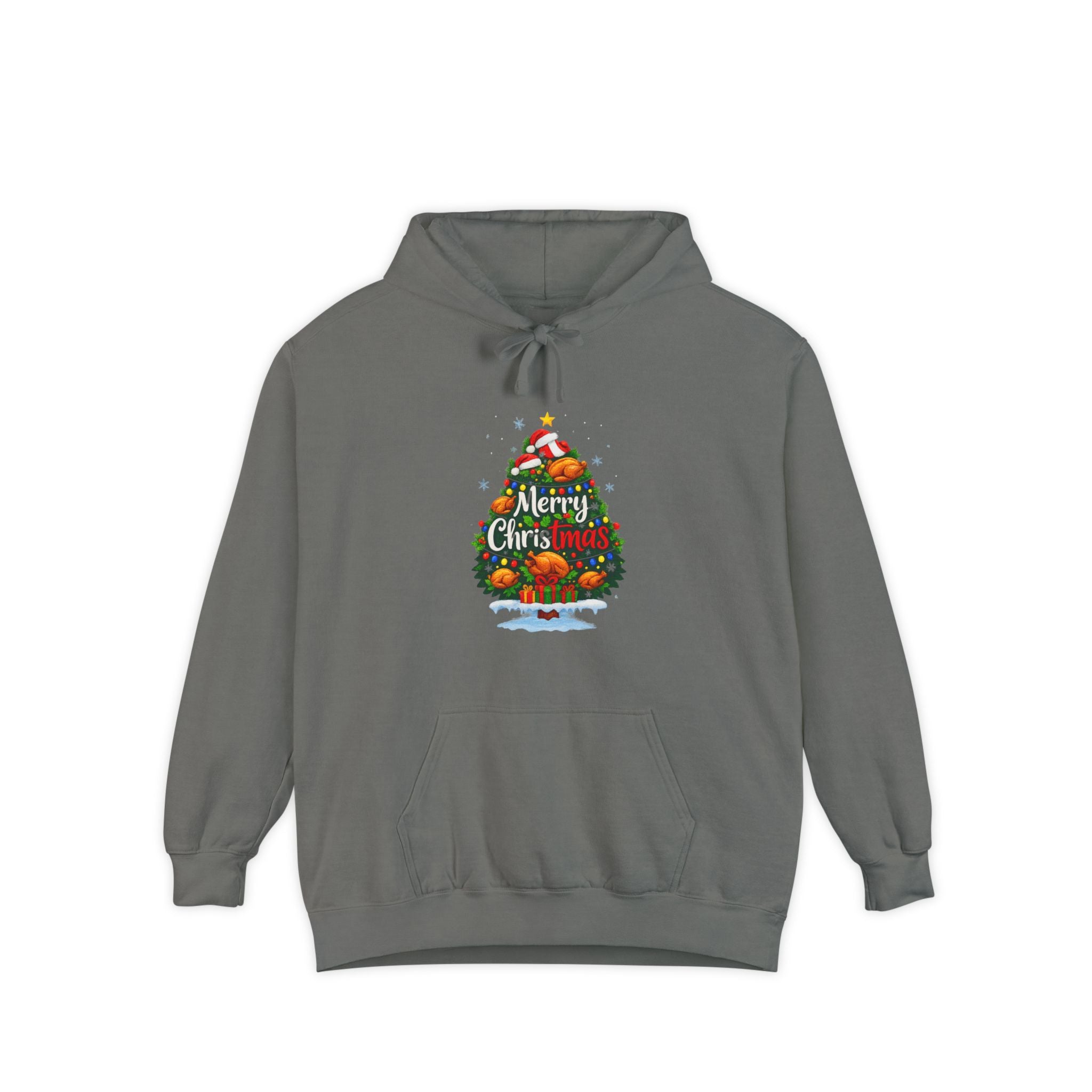 Christmas Tree Graphic Hoodie — "Merry Christmas" Holiday Sweatshirt
