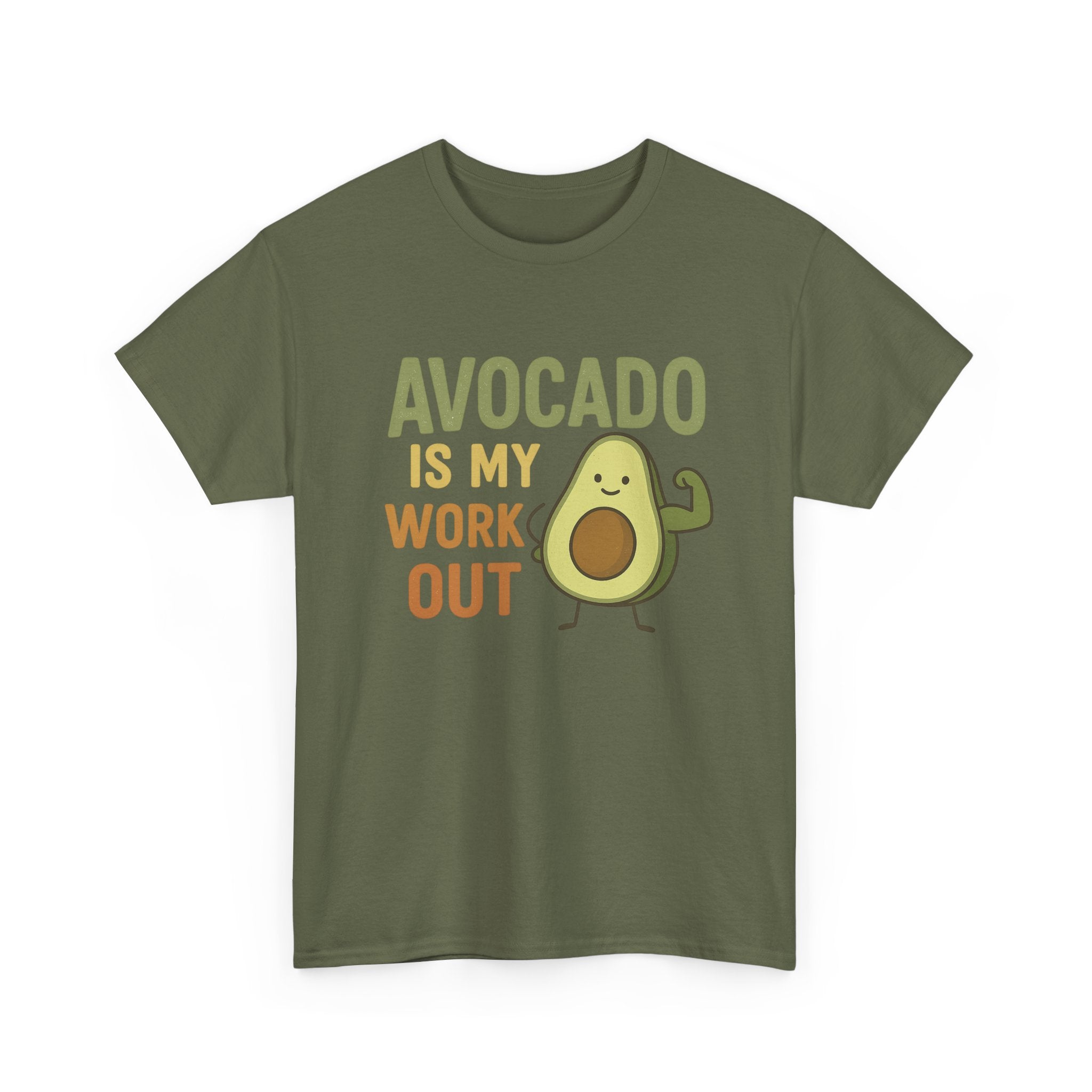 Avocado Workout Tee, Funny Fitness Shirt, Unisex Cotton Tee, Gift for Gym Lovers, Cute Food Humor Top