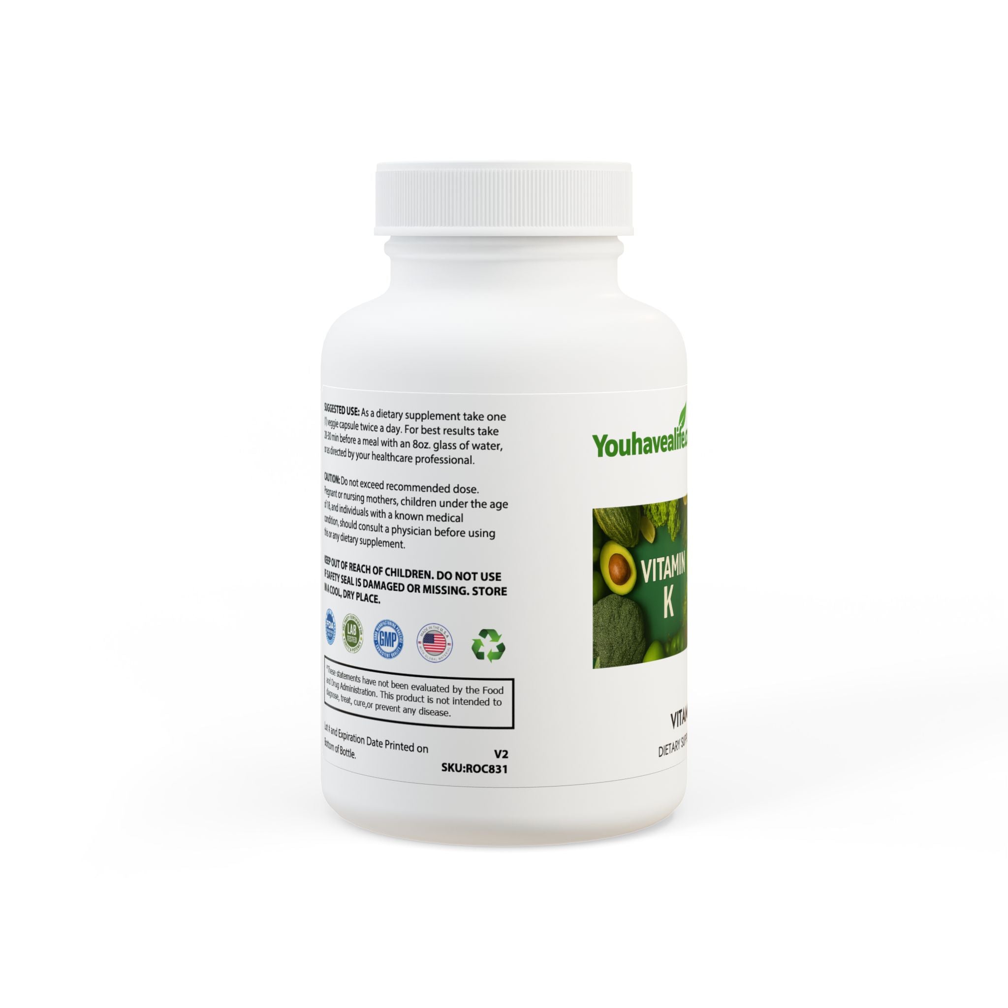 Vitamin K2 + D3 Supplement (60 Capsules)