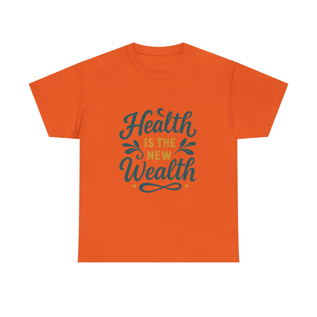 Health is the New Wealth Unisex Heavy Cotton Tee, Motivational Shirt, Wellness Apparel, Gift for Health Enthusiasts, Casual Wear