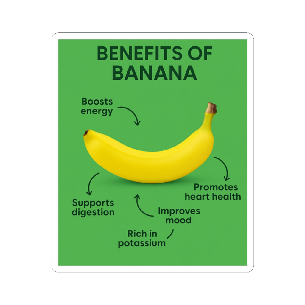 Banana Benefits Kiss-Cut Stickers - Fun, Educational, Colorful Decals for Laptops, Water Bottles, and Journals, Great Gift for Fruit [...]