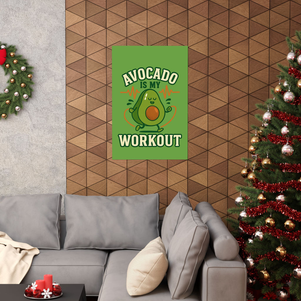 Avocado Workout Matte Vertical Poster, Funny Wall Art, Fitness Decor, Avocado Lover Gift, Gym Motivation, Quirky Home Decor