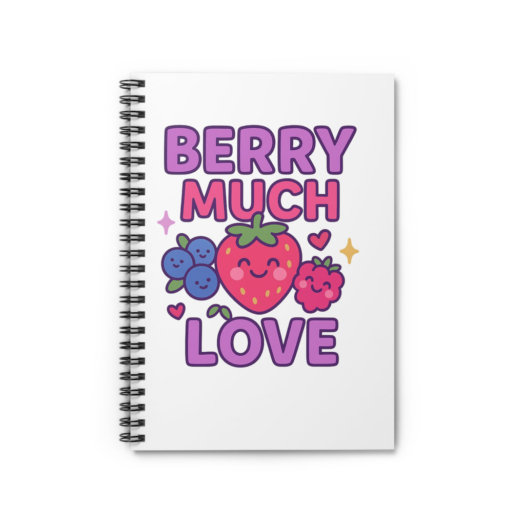 Berry Much Love Notebook - Cute Spiral Journal, Kawaii Stationery, Gift for Students, Teachers, and Berry Lovers