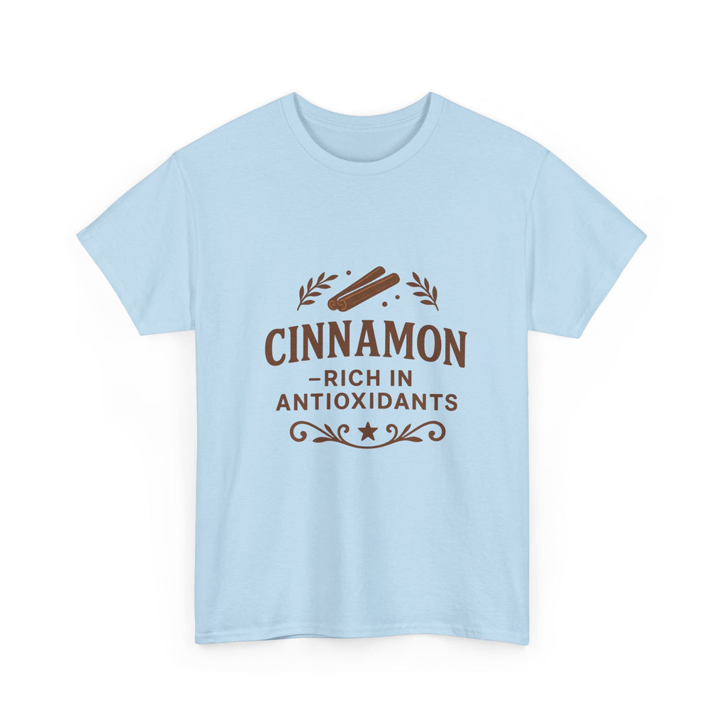 Cinnamon Antioxidant Unisex Heavy Cotton Tee, Relaxed Fit Tee, Gift for Health Enthusiasts, Casual Statement Shirt, Funny Foodie Apparel
