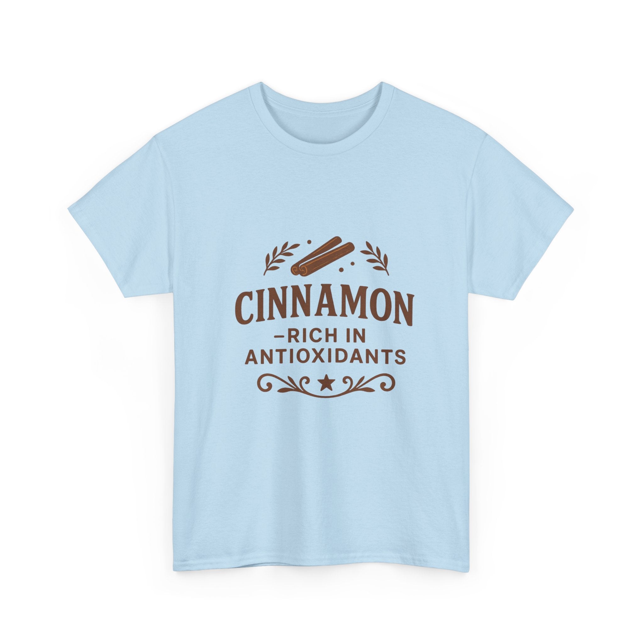 Cinnamon Antioxidant Unisex Heavy Cotton Tee, Relaxed Fit Tee, Gift for Health Enthusiasts, Casual Statement Shirt, Funny Foodie Apparel