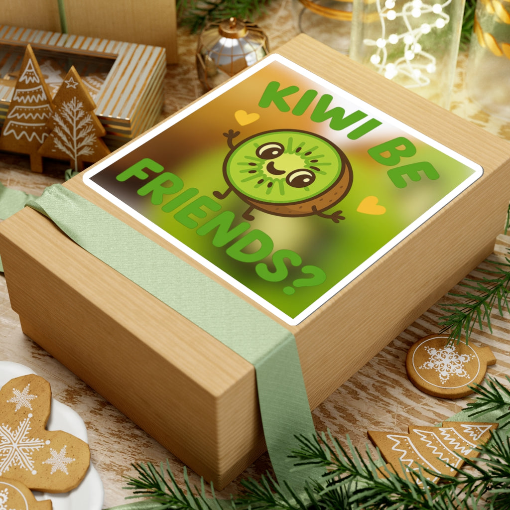 Cute Kiwi Friendship Sticker, Fun Laptop Decal, Gift for Friends, Cute Room Decor, Fruit Lover's Sticker, Whimsical Wall Art