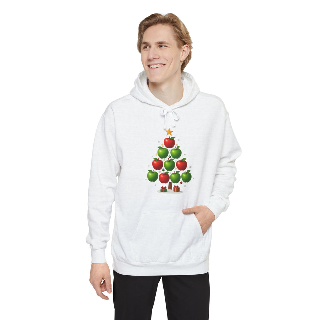 Christmas Apple Tree Hoodie — Cute Holiday Tree with Apples & Star