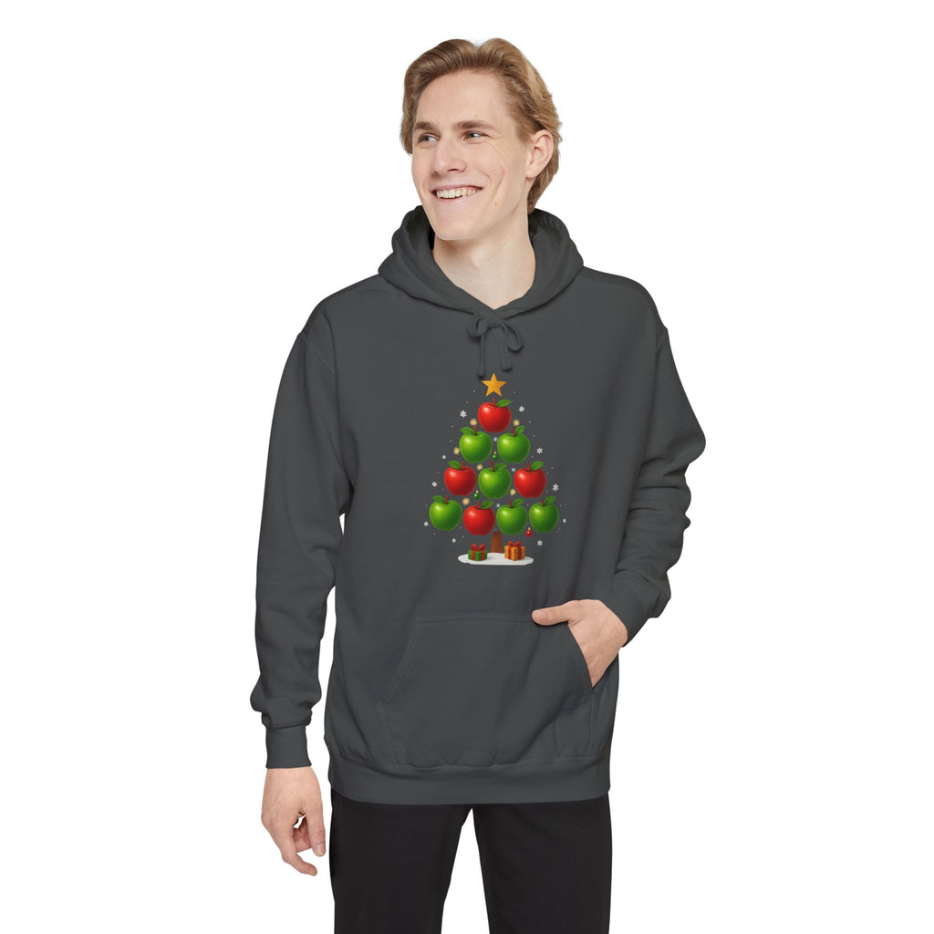Christmas Apple Tree Hoodie — Cute Holiday Tree with Apples & Star