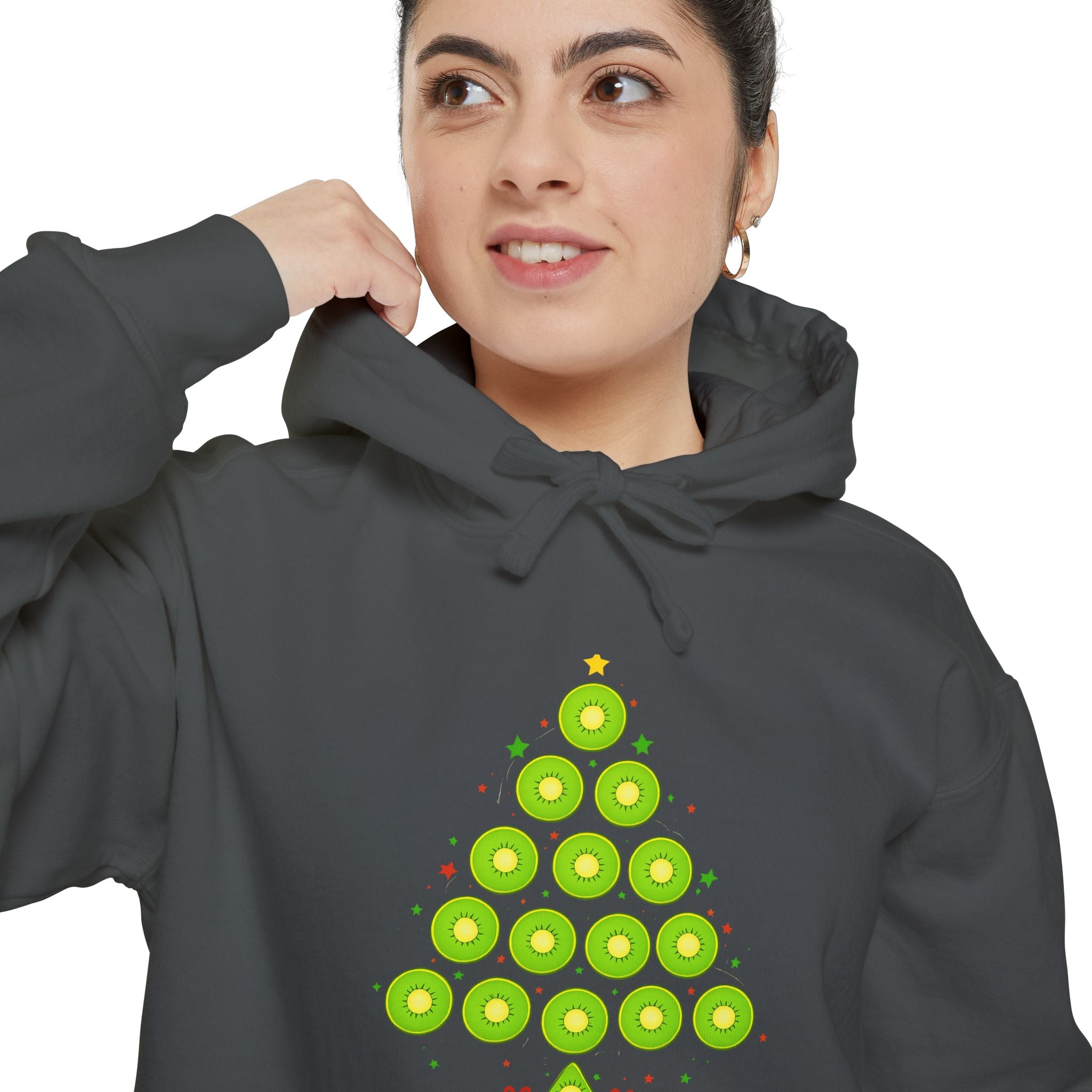 Christmas Ornament Tree Hoodie — Green Bauble Holiday Sweatshirt