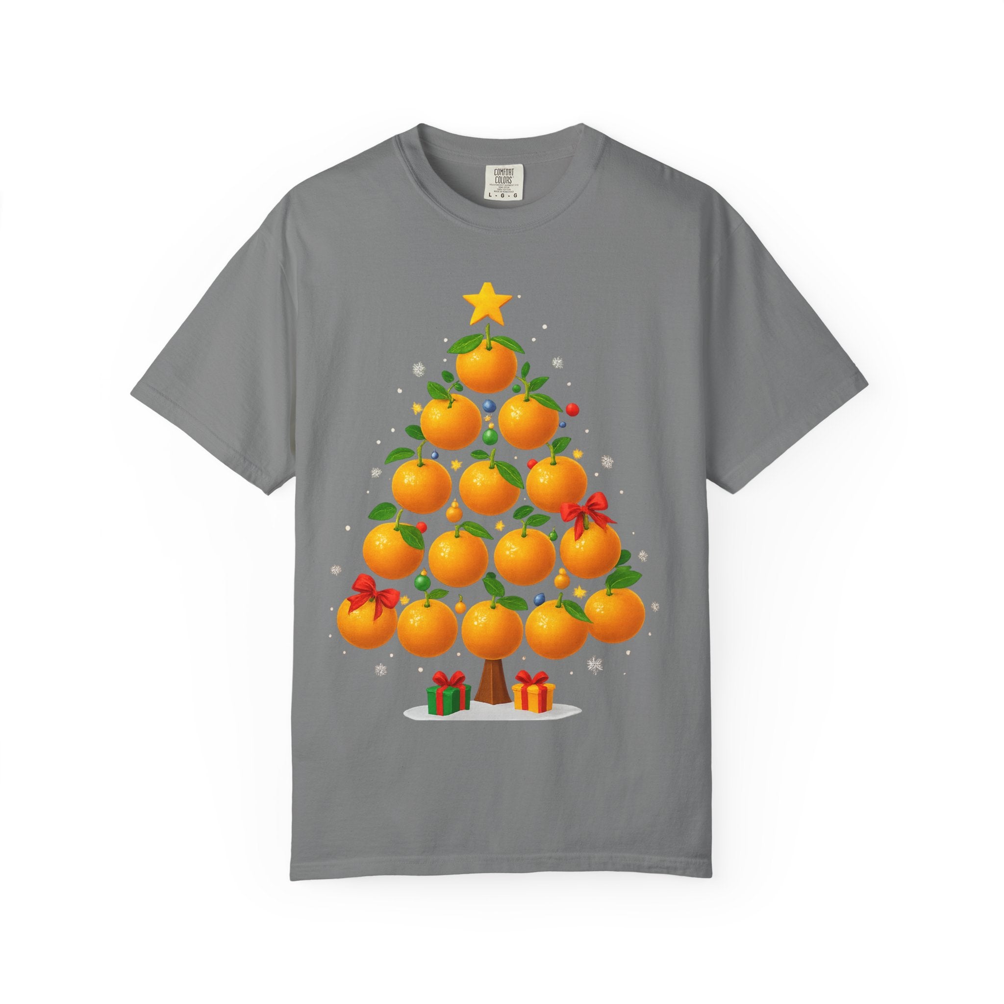 Orange Christmas Tree T-Shirt — Festive Citrus Holiday Tee