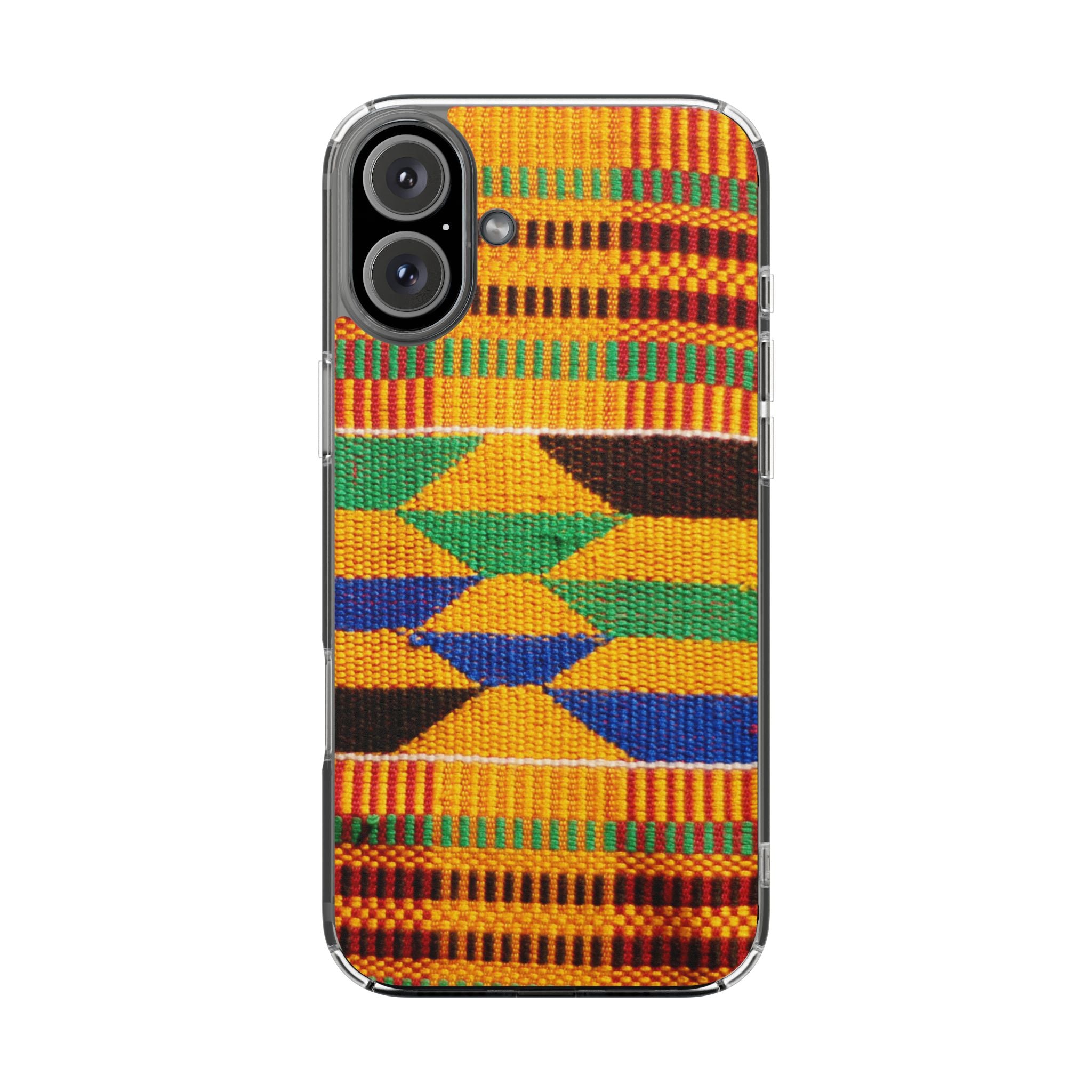 Kente Pattern Clear Impact-Resistant Phone Case