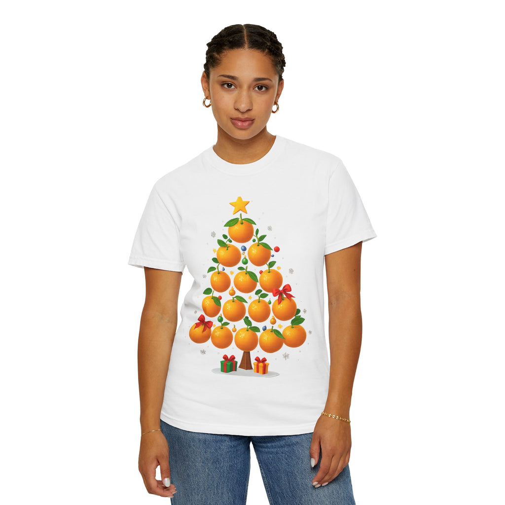 Orange Christmas Tree T-Shirt — Festive Citrus Holiday Tee