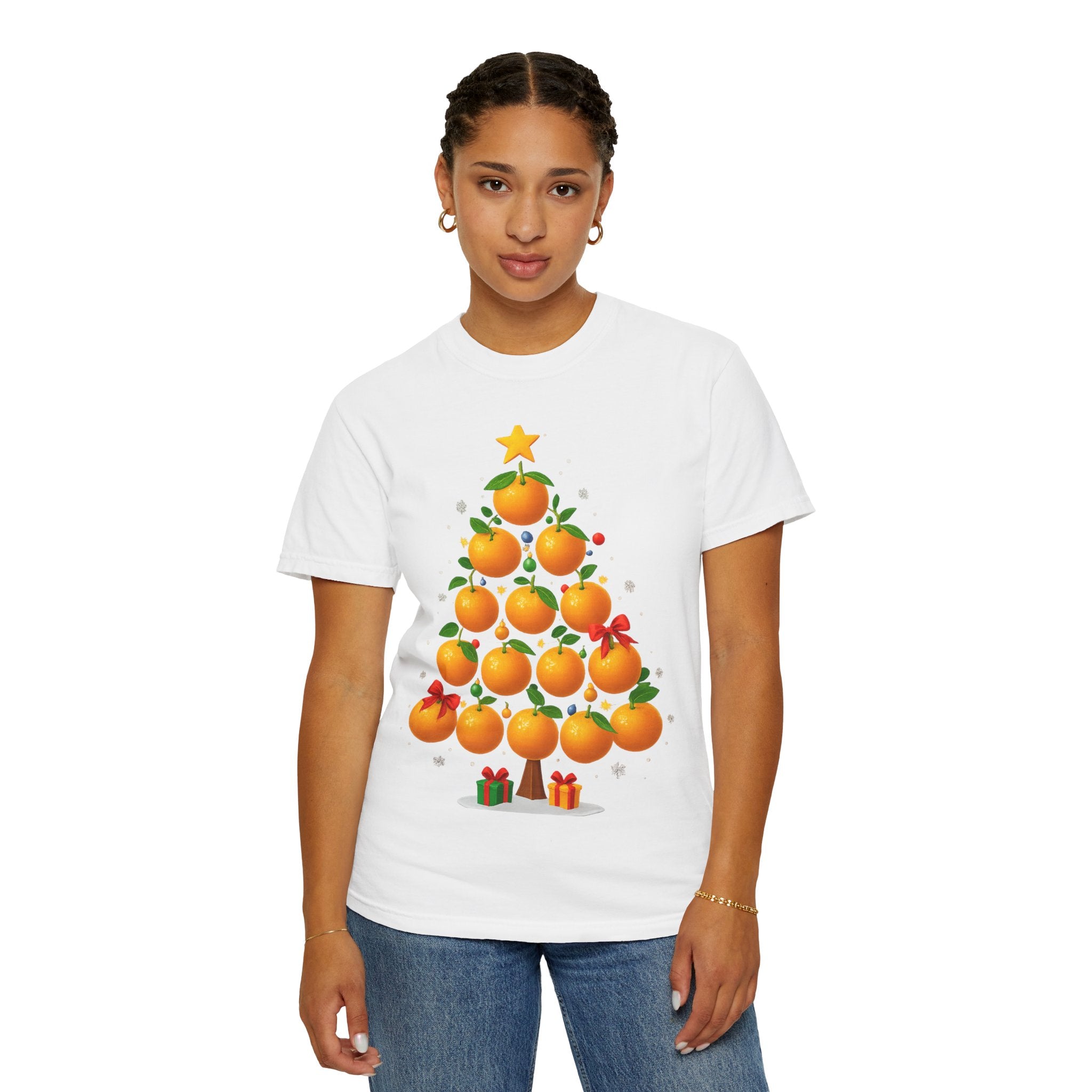 Orange Christmas Tree T-Shirt — Festive Citrus Holiday Tee