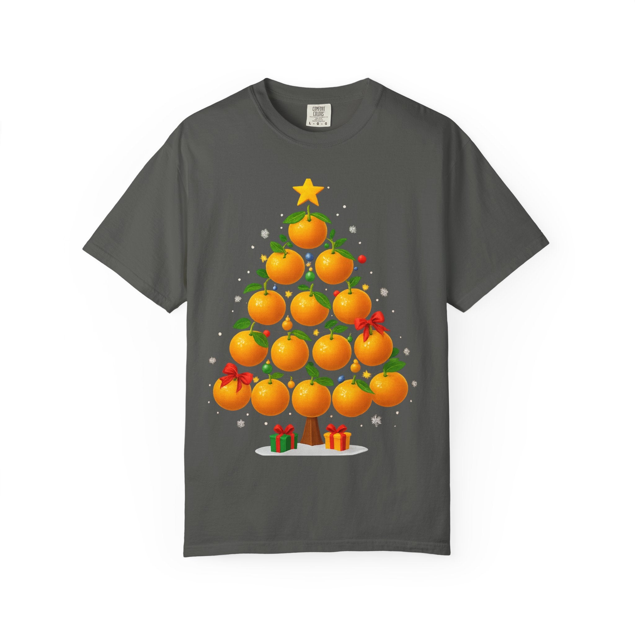 Orange Christmas Tree T-Shirt — Festive Citrus Holiday Tee