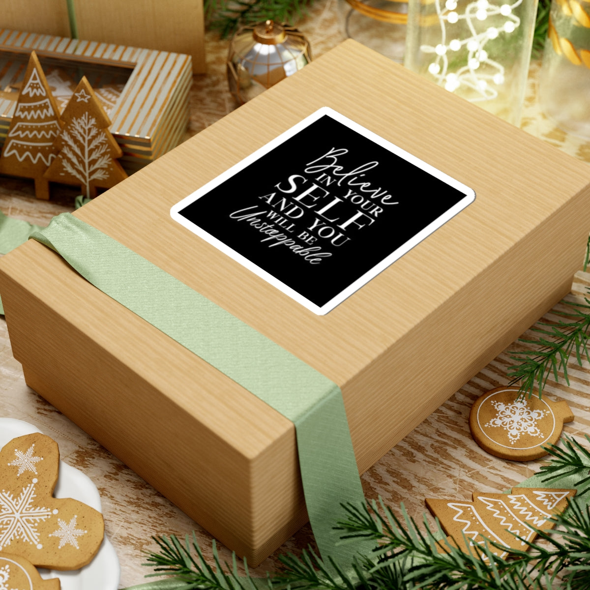 Inspirational Kiss-Cut Stickers - "Believe in Yourself"