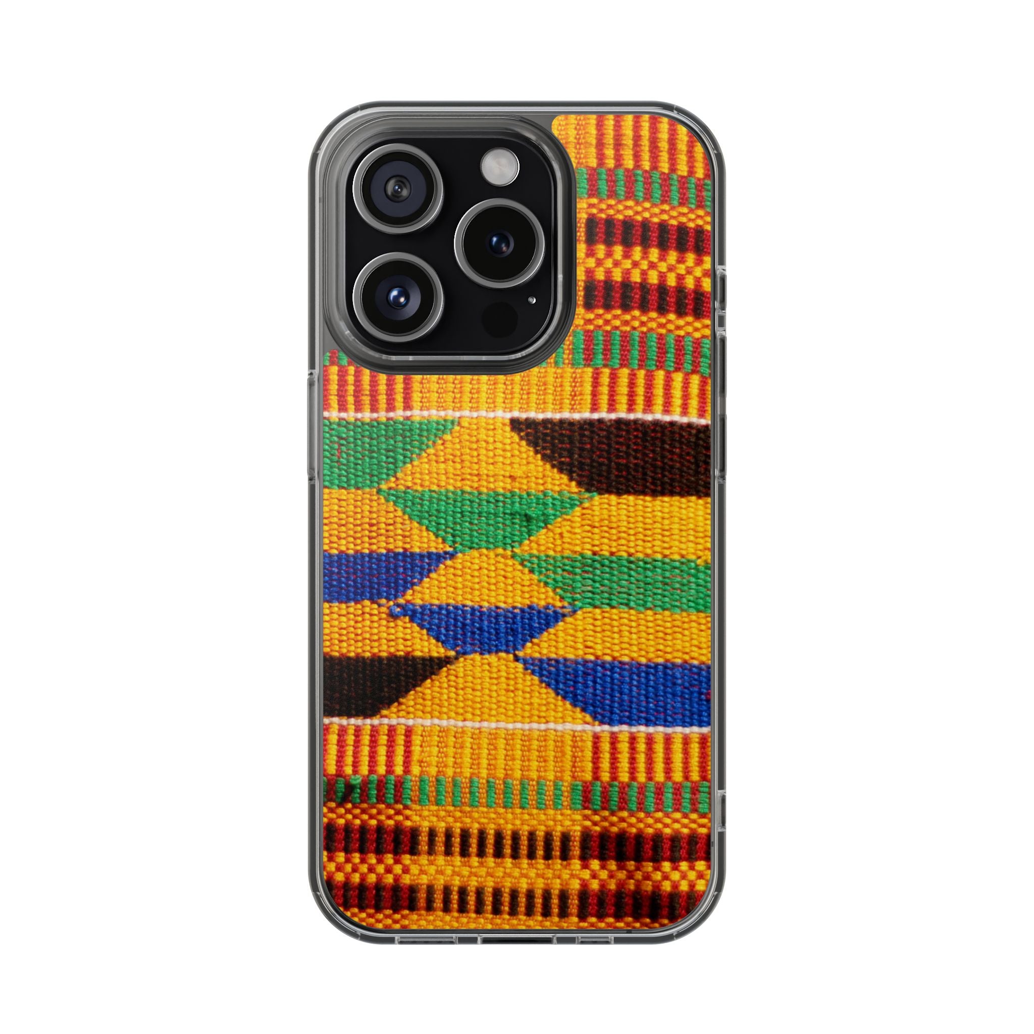 Kente Pattern Clear Impact-Resistant Phone Case