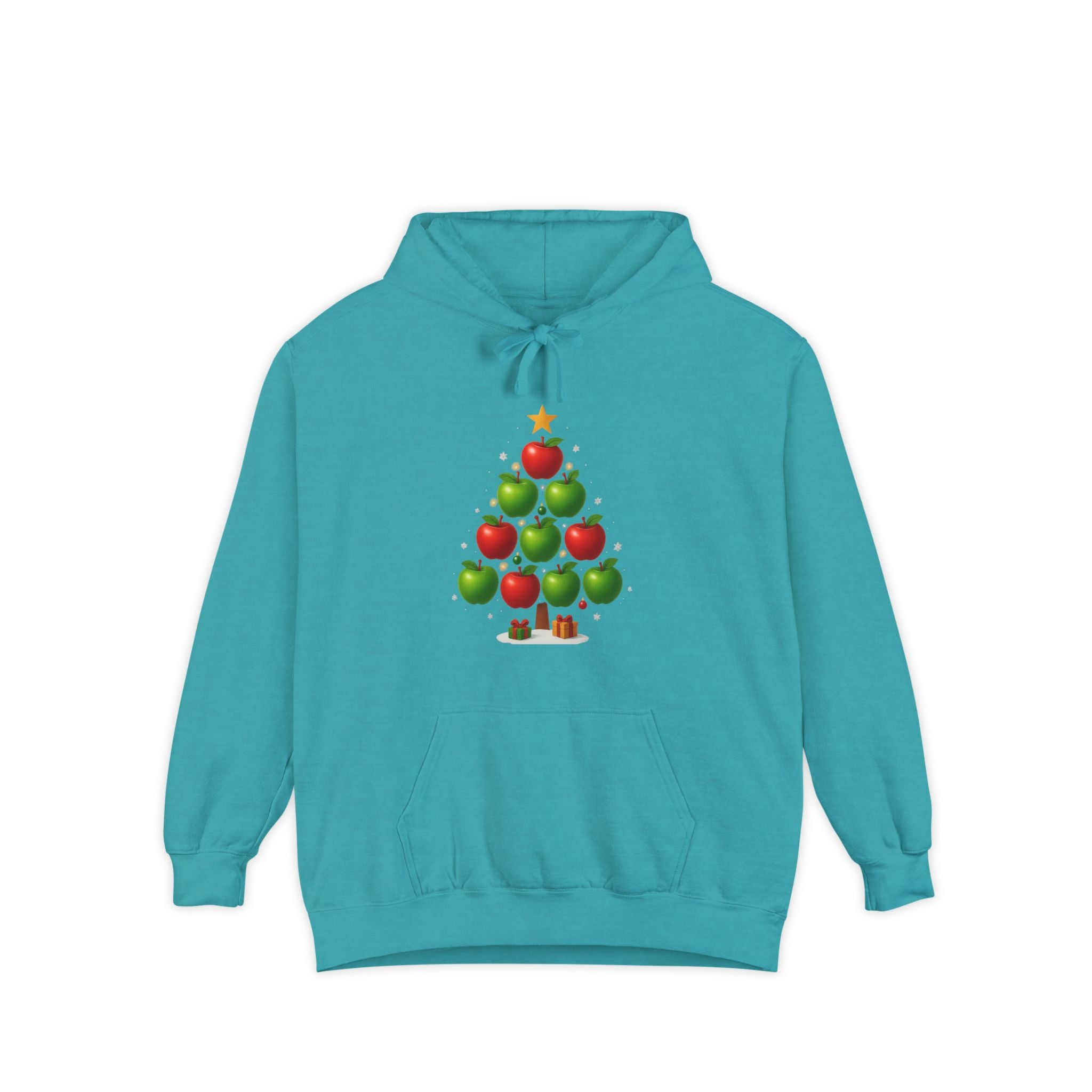 Christmas Apple Tree Hoodie — Cute Holiday Tree with Apples & Star