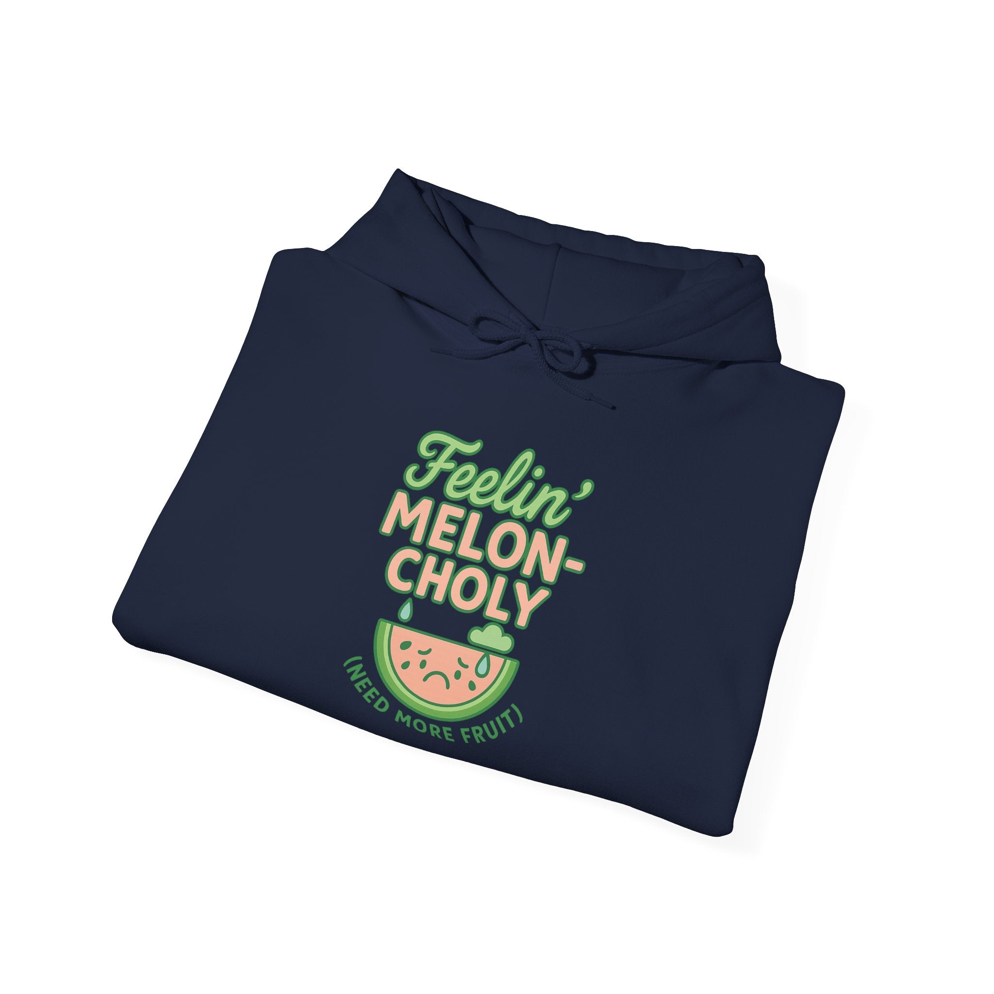 Melon-Choly Hoodie, Unisex Heavy Blend Sweatshirt, Funny Sweatshirt, Fruit-Themed Apparel, Gift for Fruit Lovers, Cute Autumn Hoodie