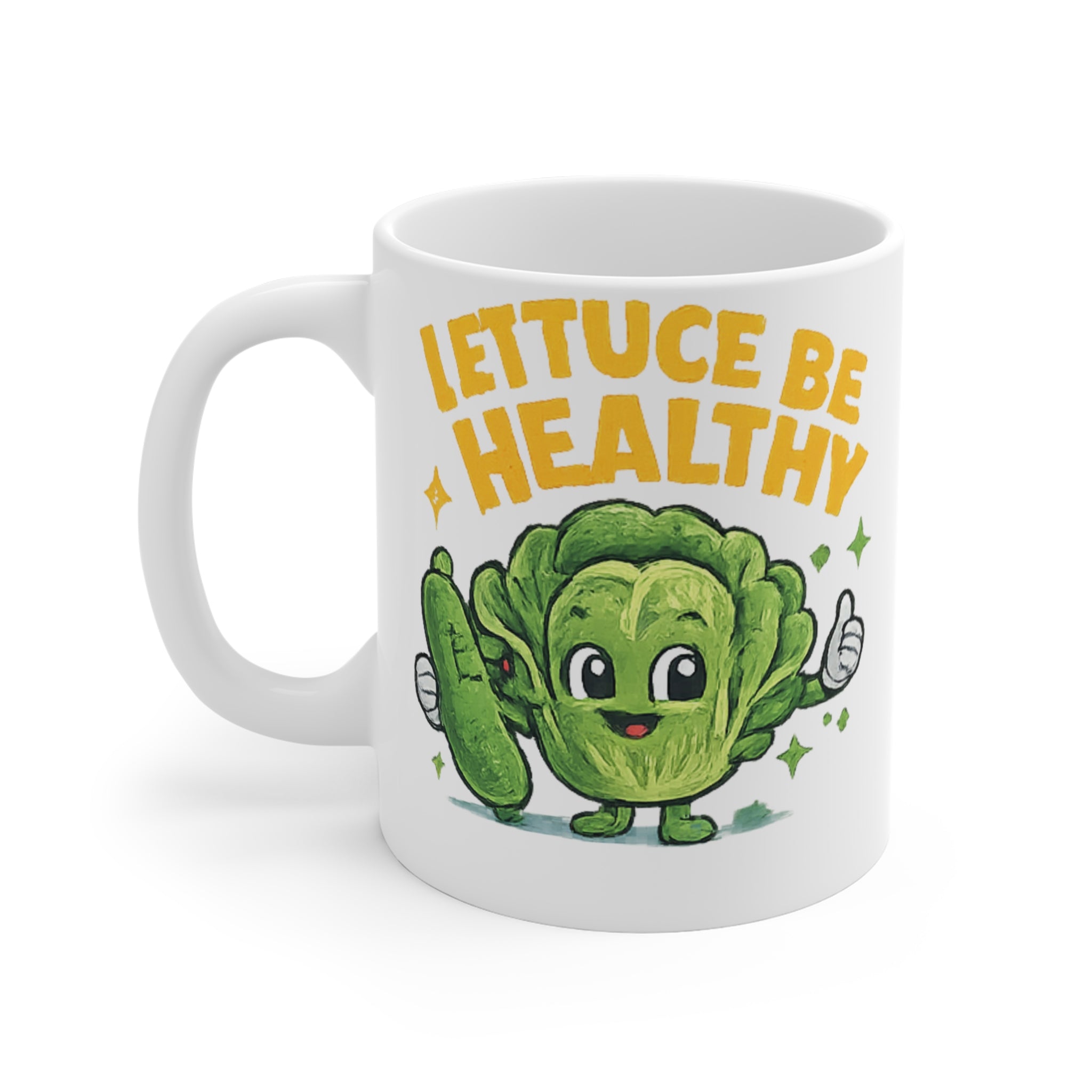 Mug — "Lettuce Be Healthy" Cute Veggie Coffee Cup