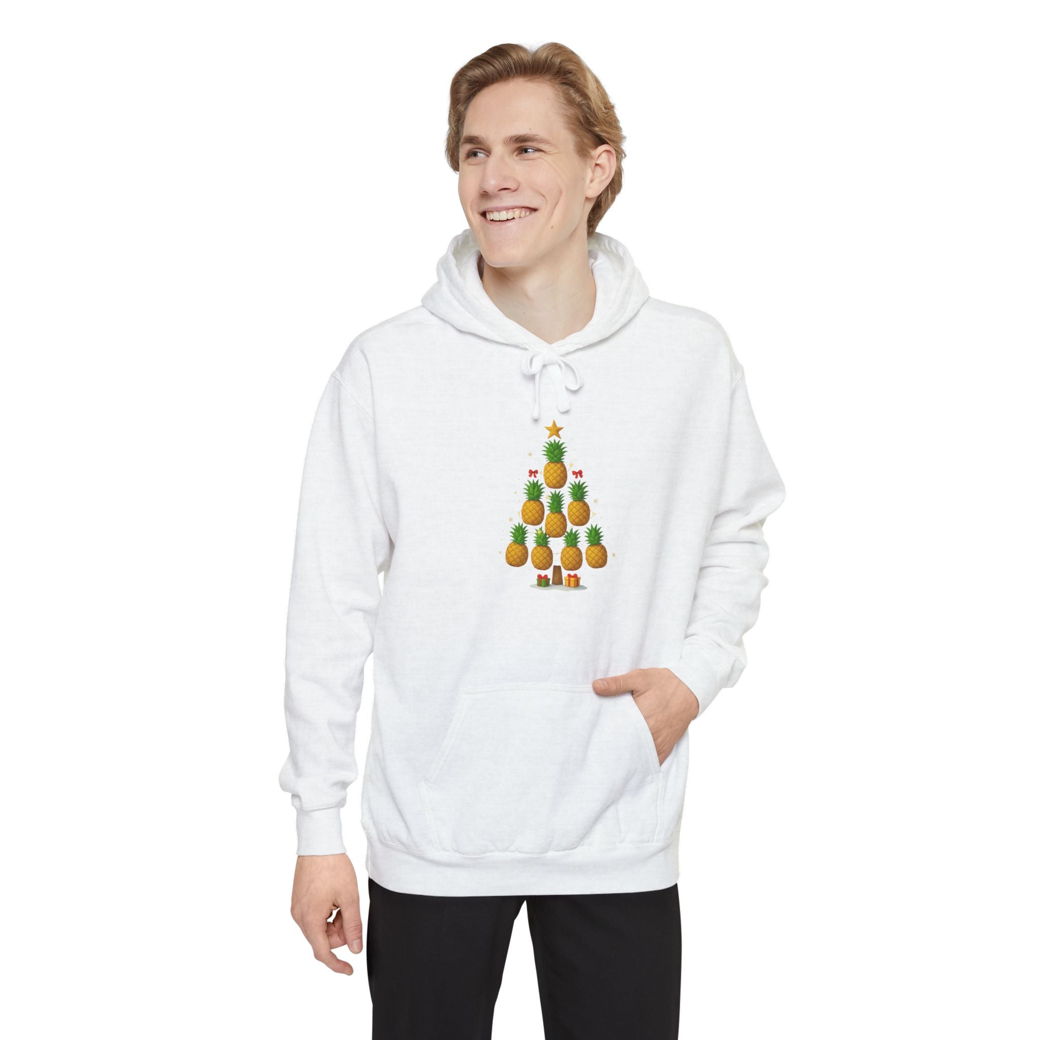 Pineapple Christmas Tree Hoodie — Festive Tropical Holiday Sweatshirt