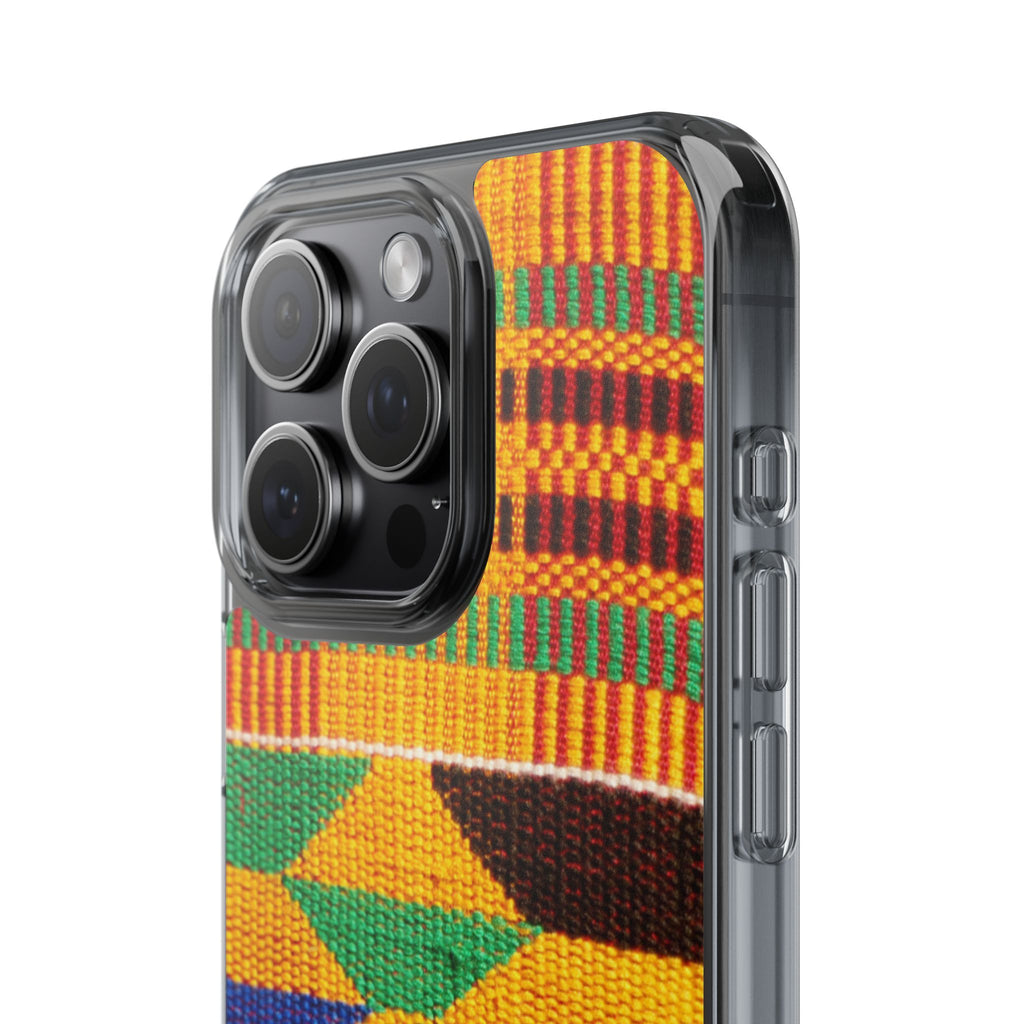 Kente Pattern Clear Impact-Resistant Phone Case